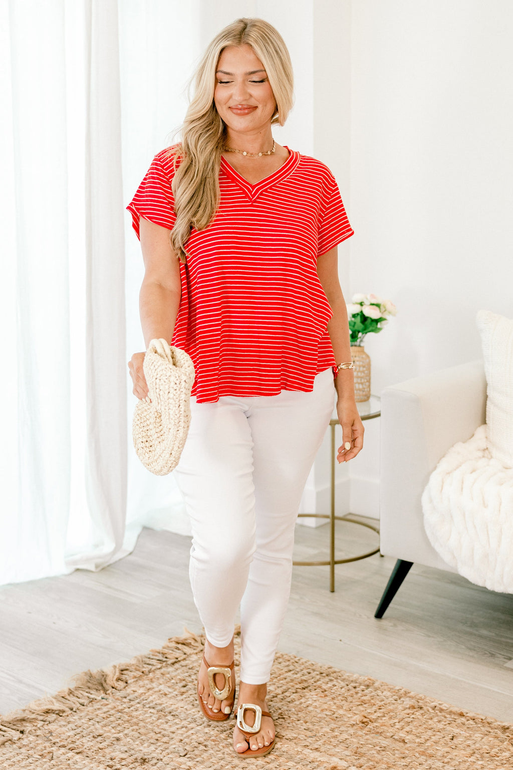 Weekend Surprise Top, Tomato Red