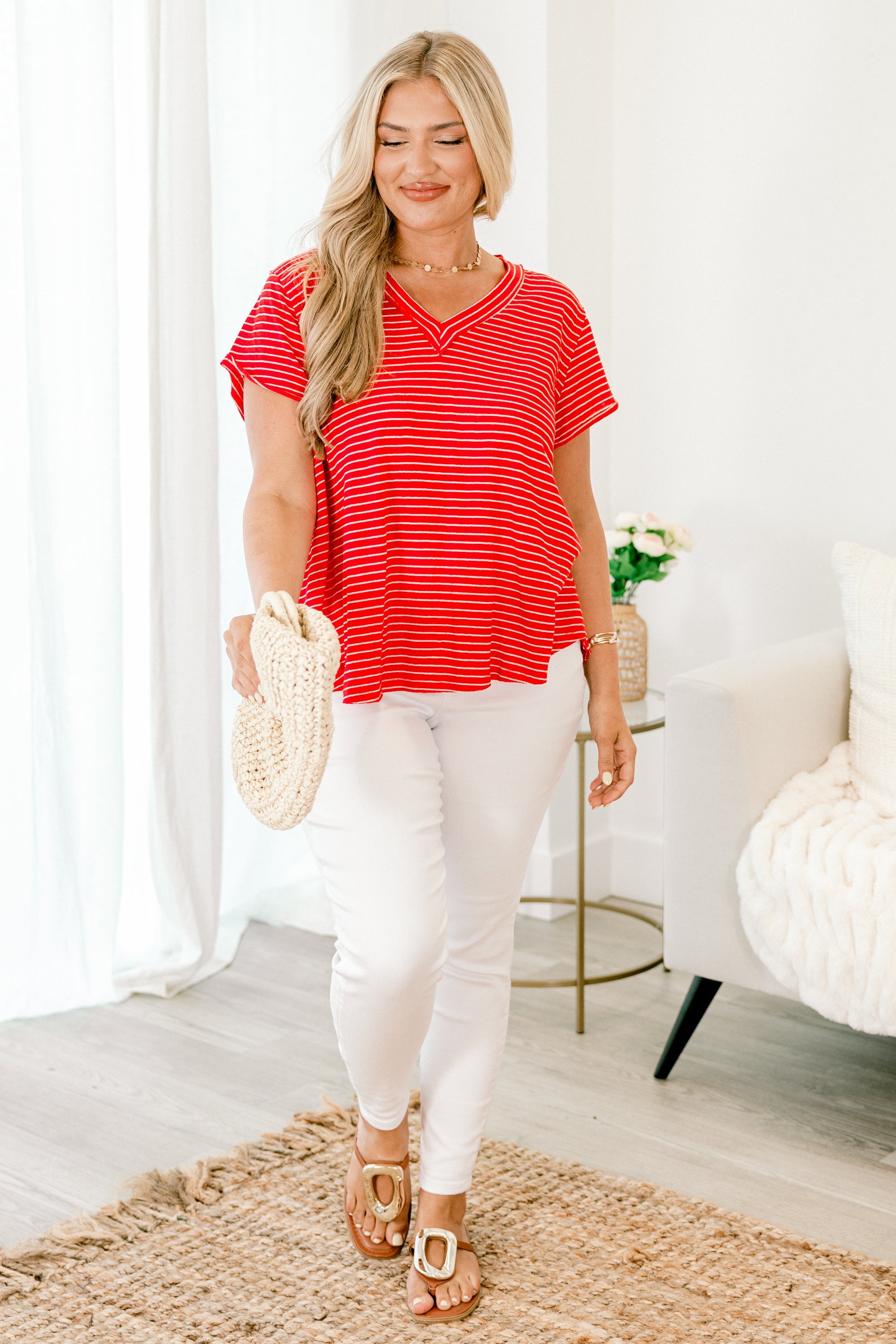 Weekend Surprise Top, Tomato Red