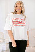 Welcome to Bookville Vintage Wash Tee, White