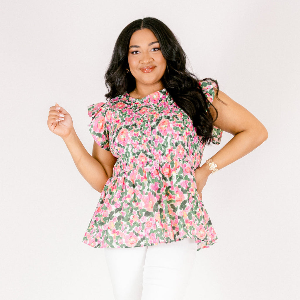 Well Within Top, Pink Floral