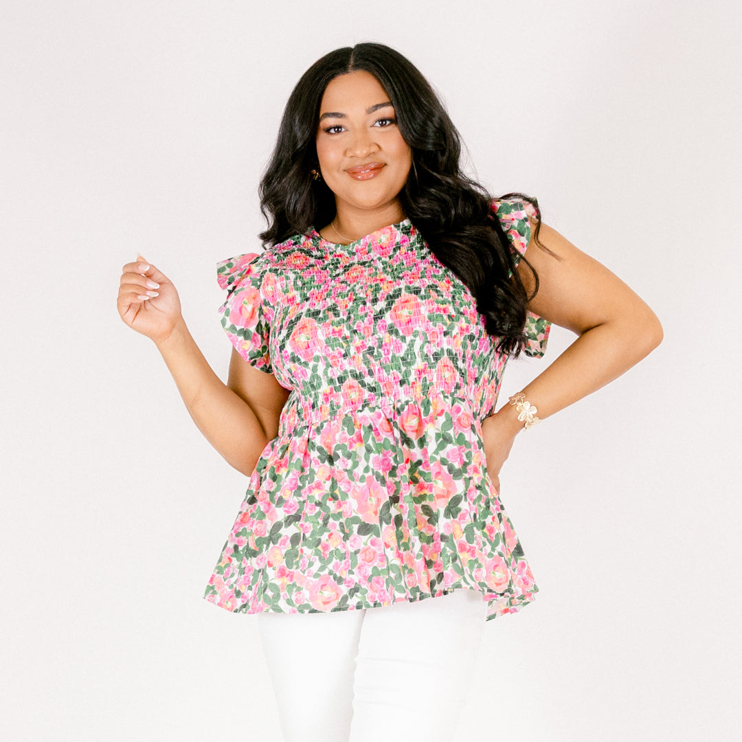 Well Within Top, Pink Floral