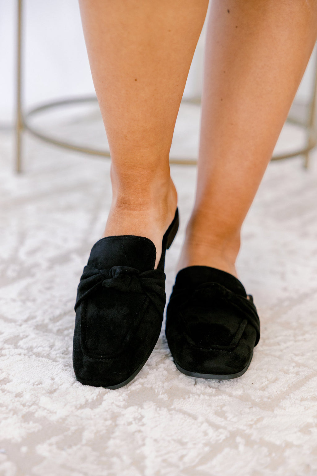 West End Girl Mules, Black Suede