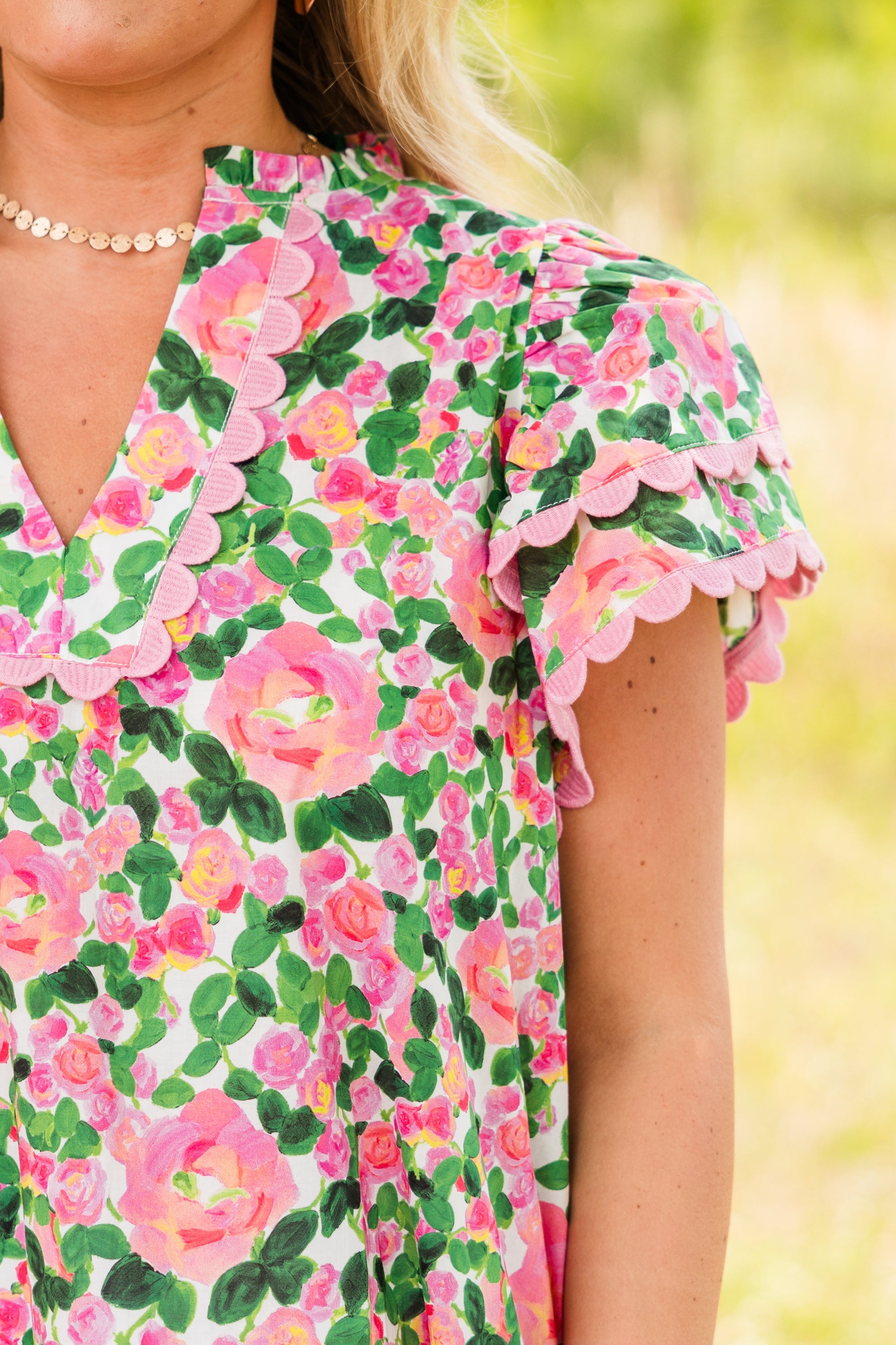What Do I Mean Top, Pink-Green