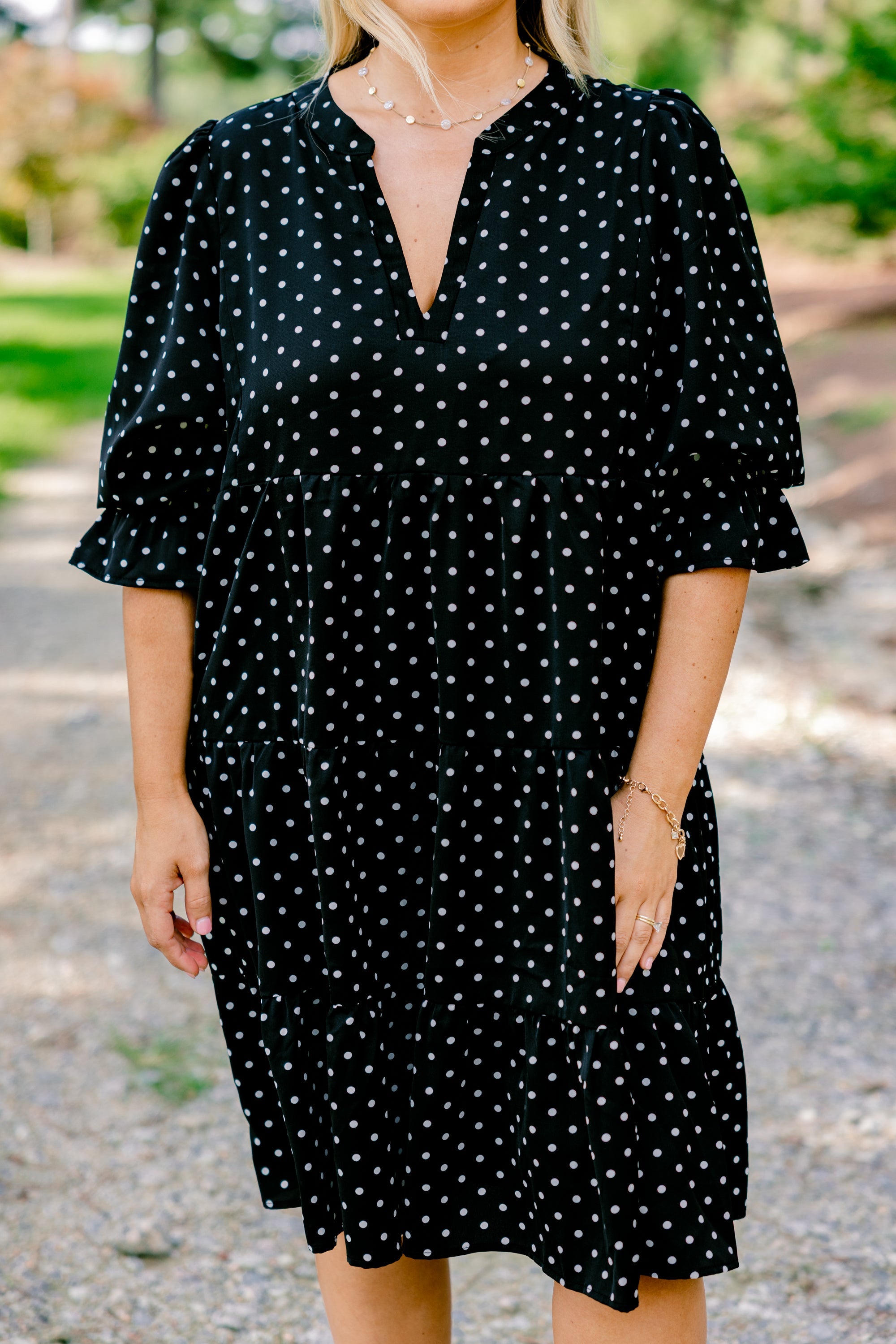 What You Know Dress, Black Polka Dot