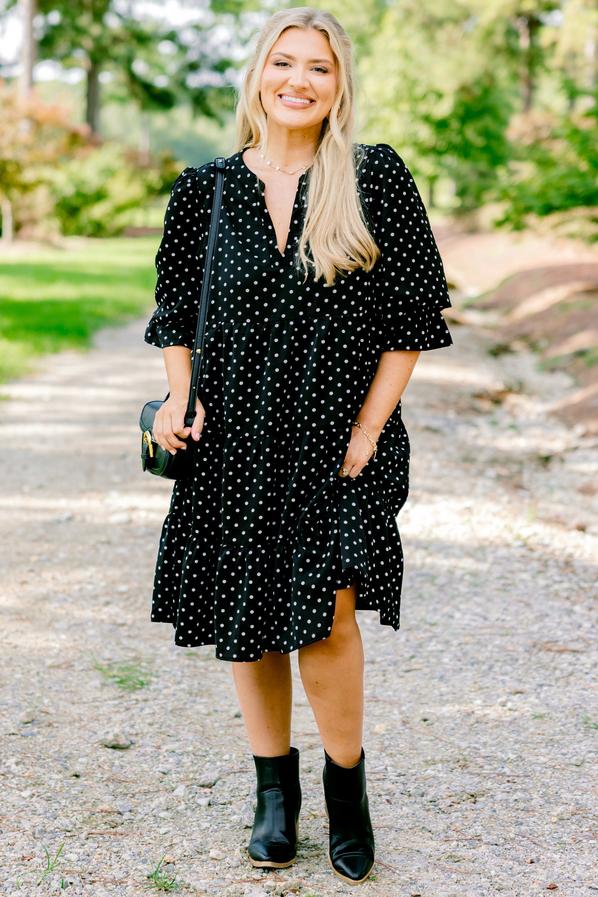 What You Know Dress, Black Polka Dot