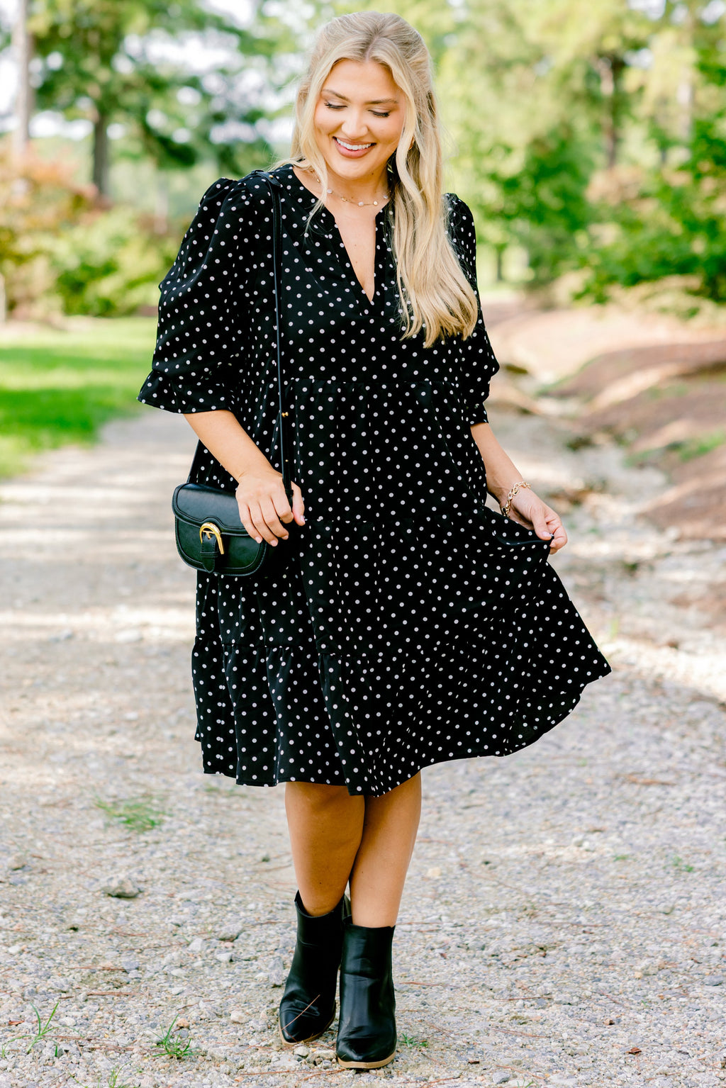 What You Know Dress, Black Polka Dot