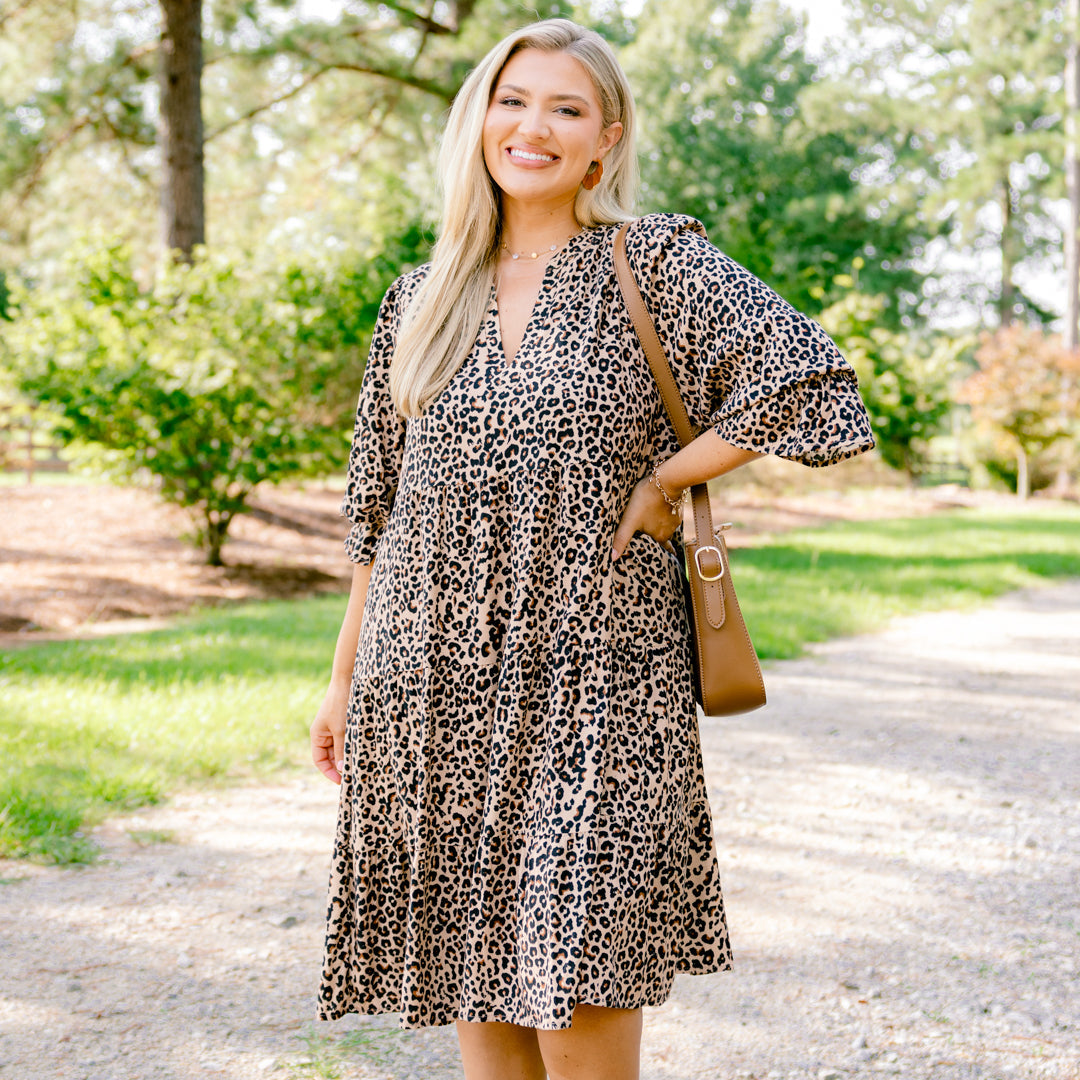 What You Know Dress, Brown Leopard