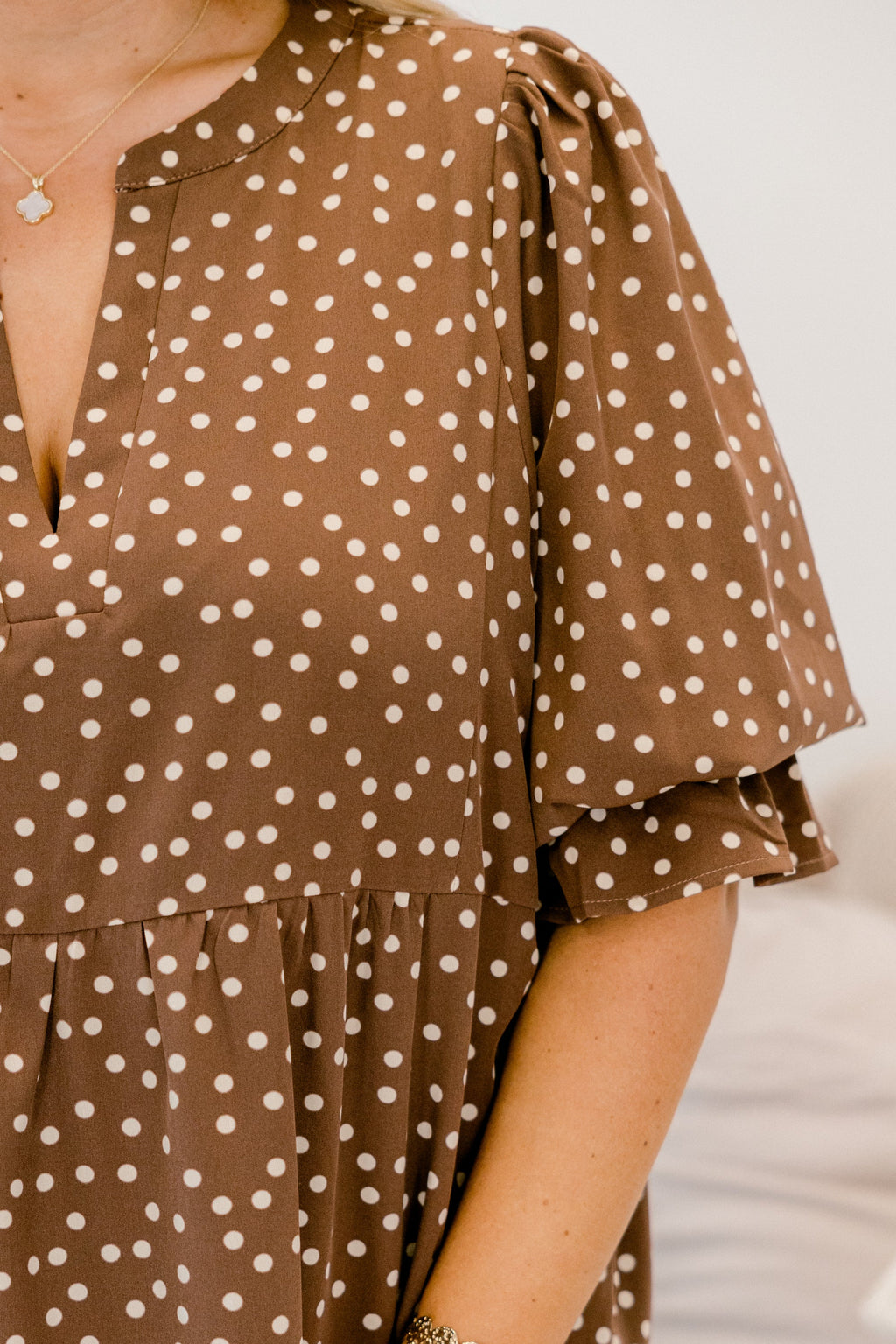 What You Know Dress, Brown Polka Dot