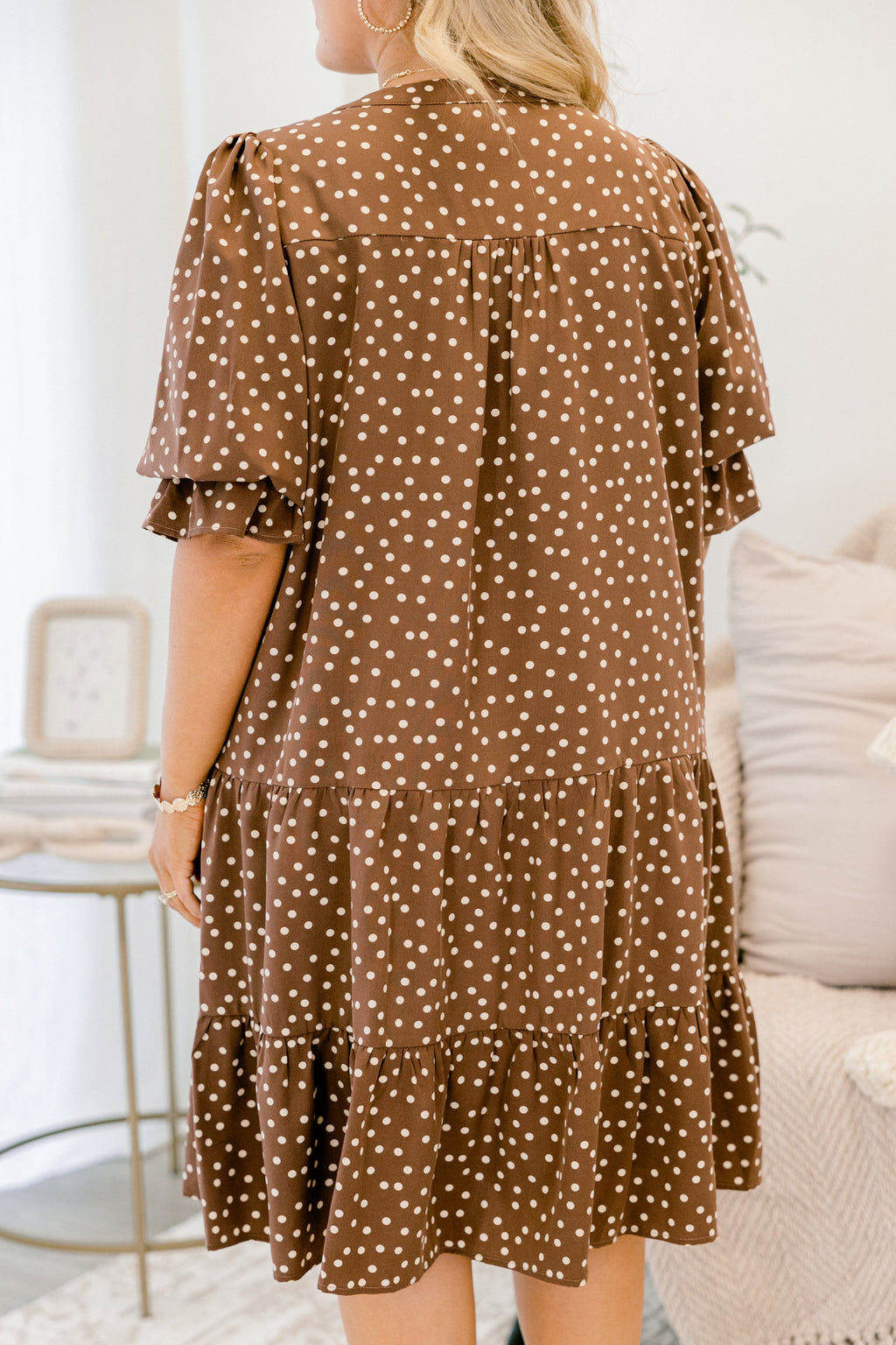 What You Know Dress, Brown Polka Dot