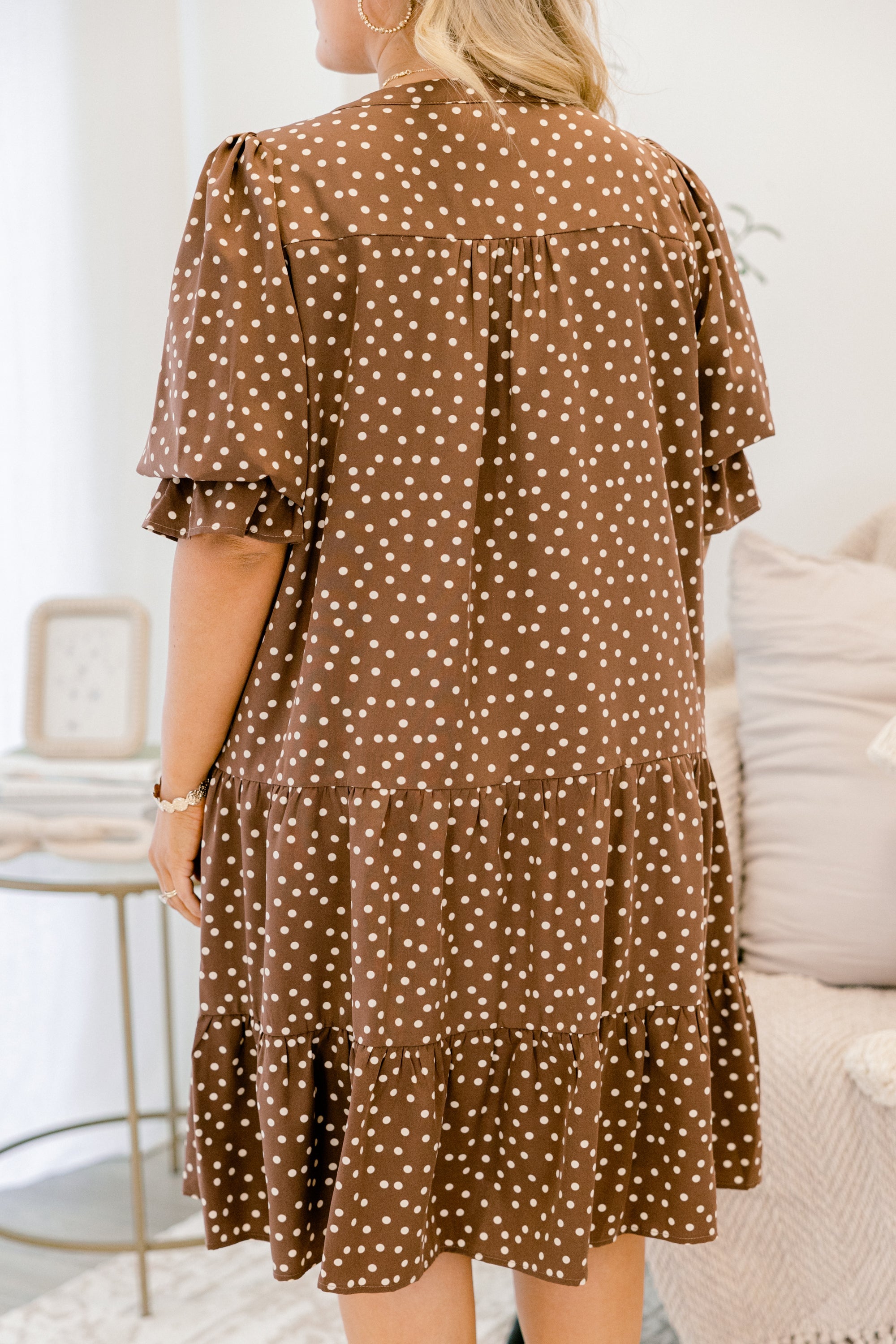 What You Know Dress, Brown Polka Dot