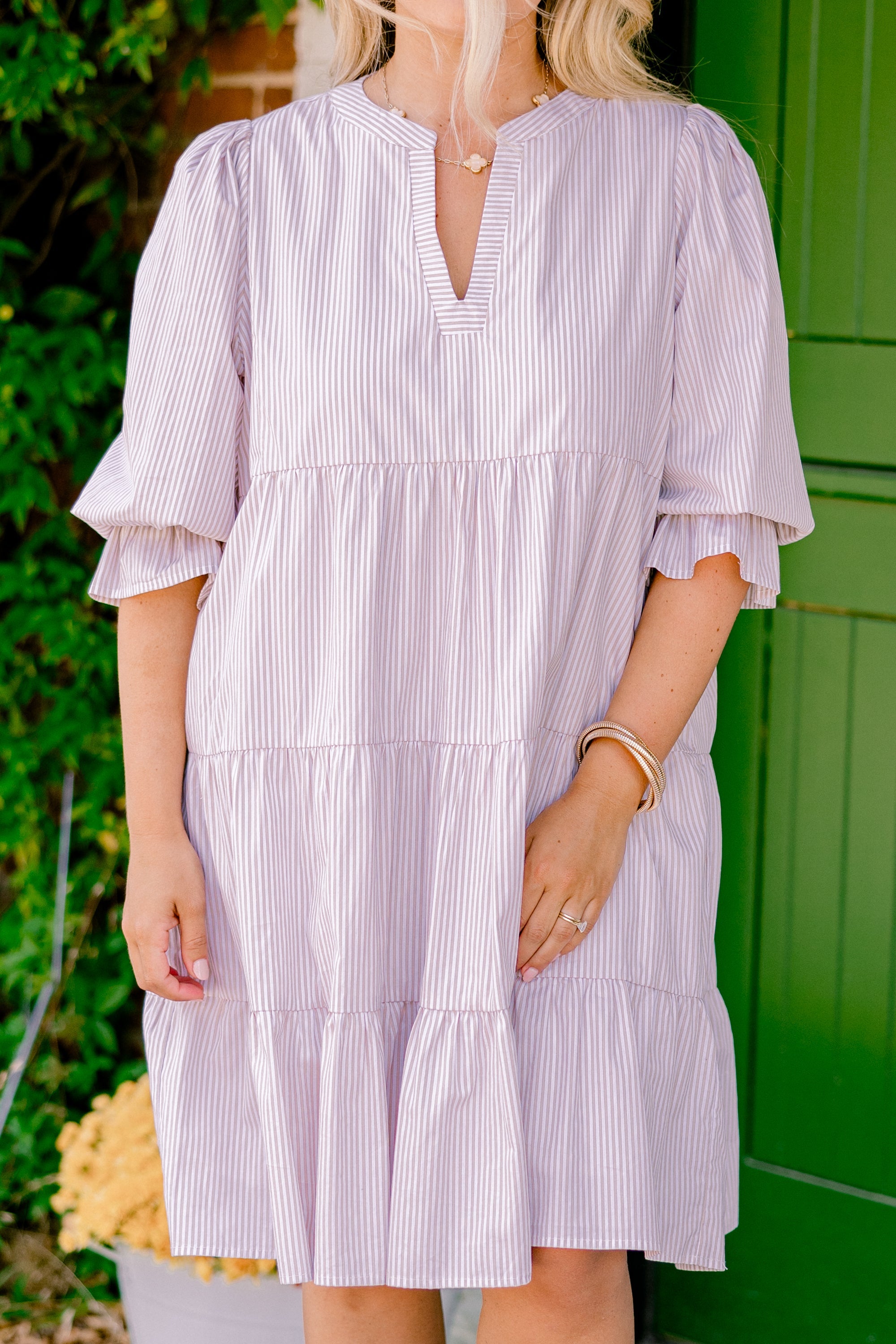 What You Know Dress, Brown Stripe