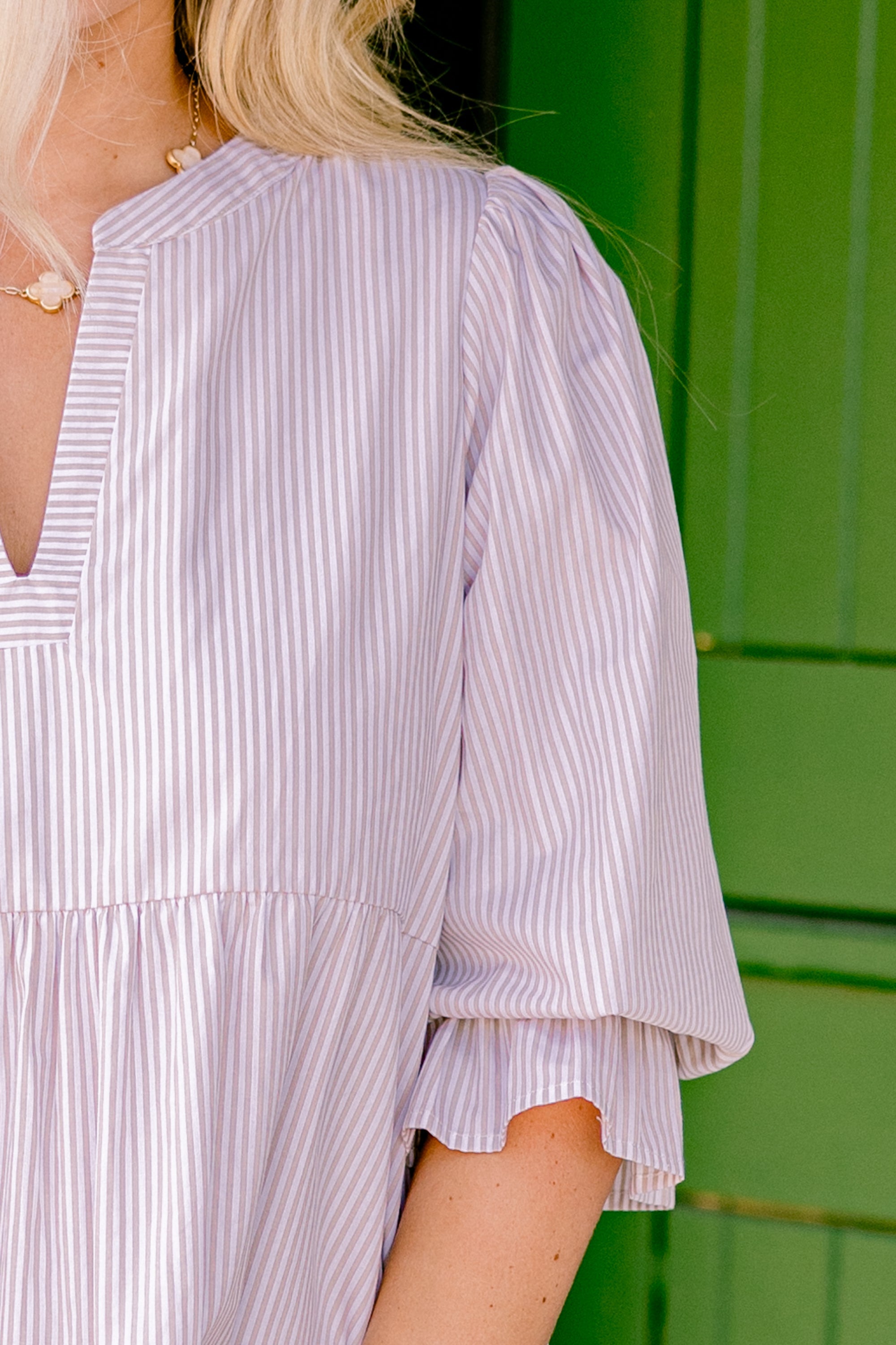 What You Know Dress, Brown Stripe