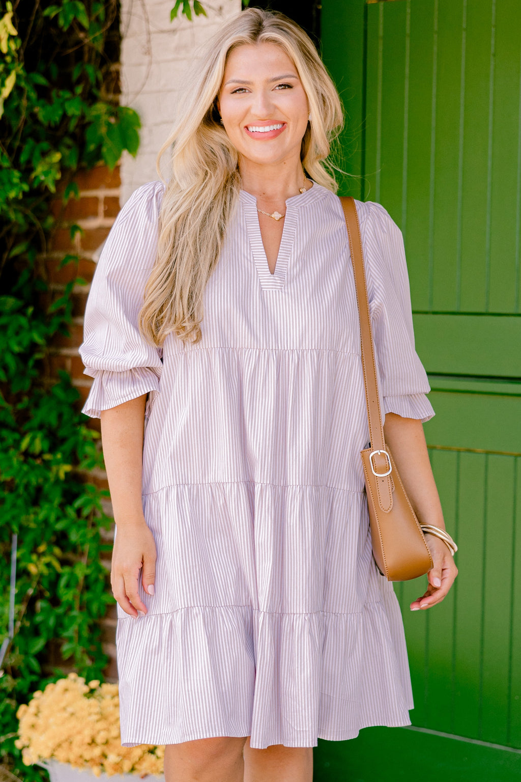 What You Know Dress, Brown Stripe