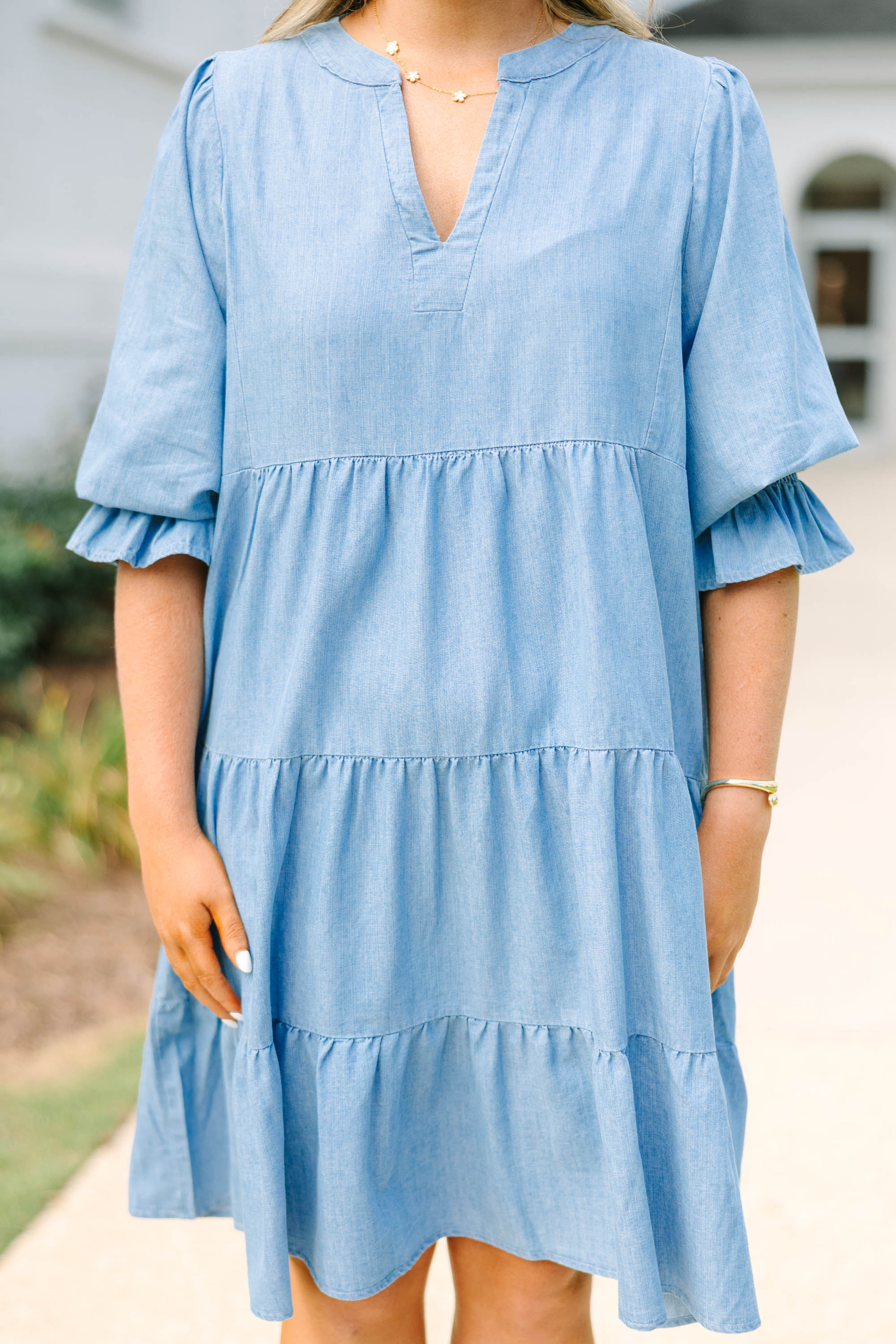 What You Know Dress, Denim Chambray