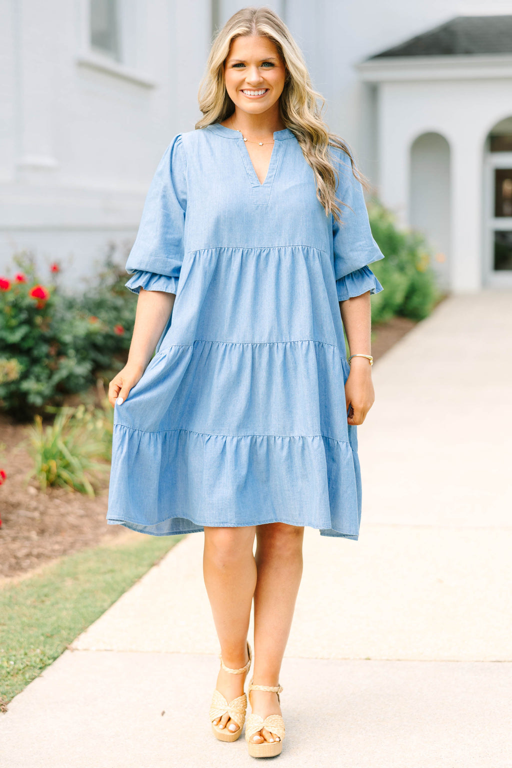 What You Know Dress, Denim Chambray