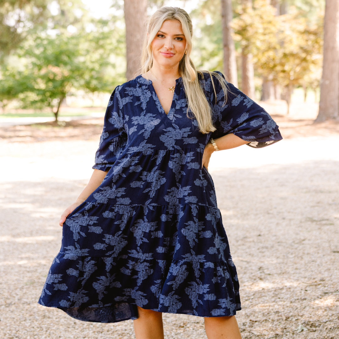 What You Know Dress, Navy Twilight