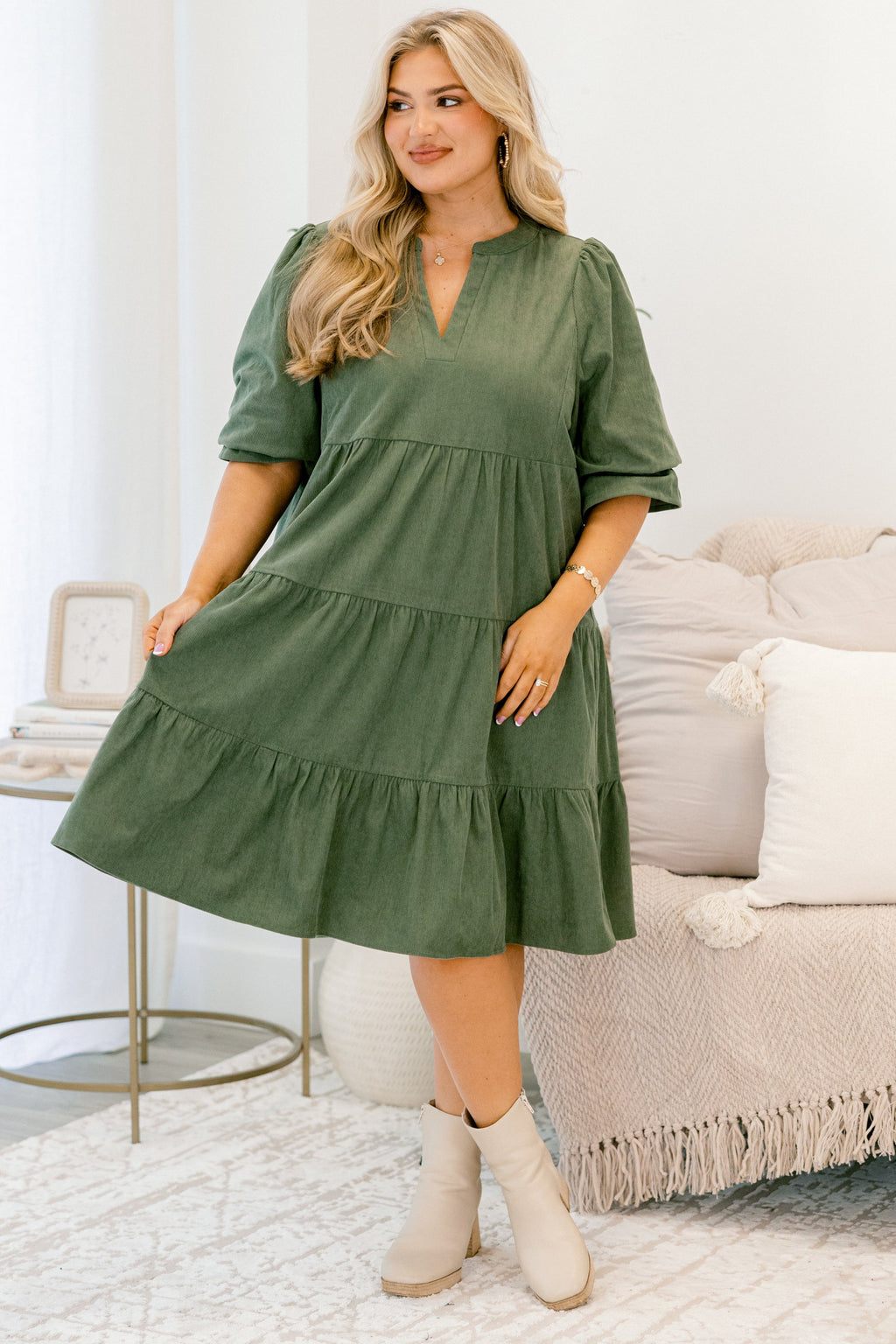 What You Know Dress, OIive Green