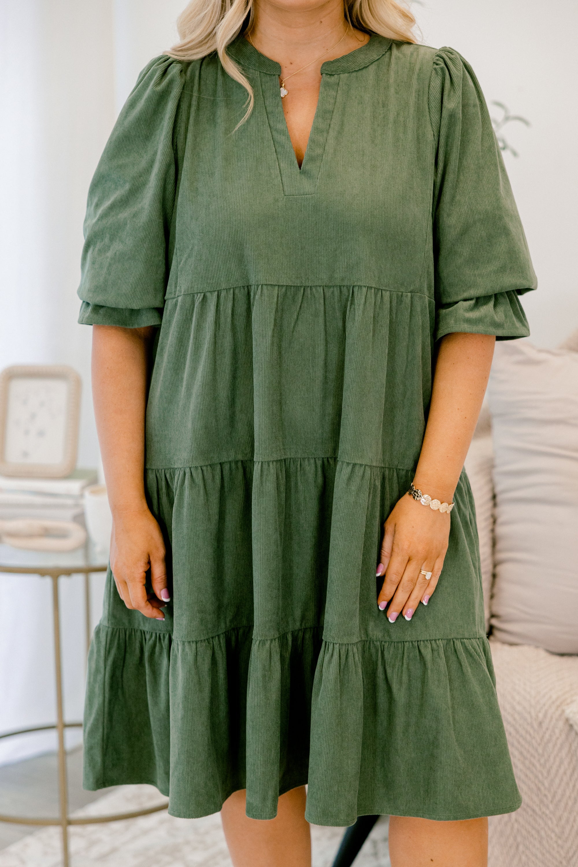 What You Know Dress, OIive Green