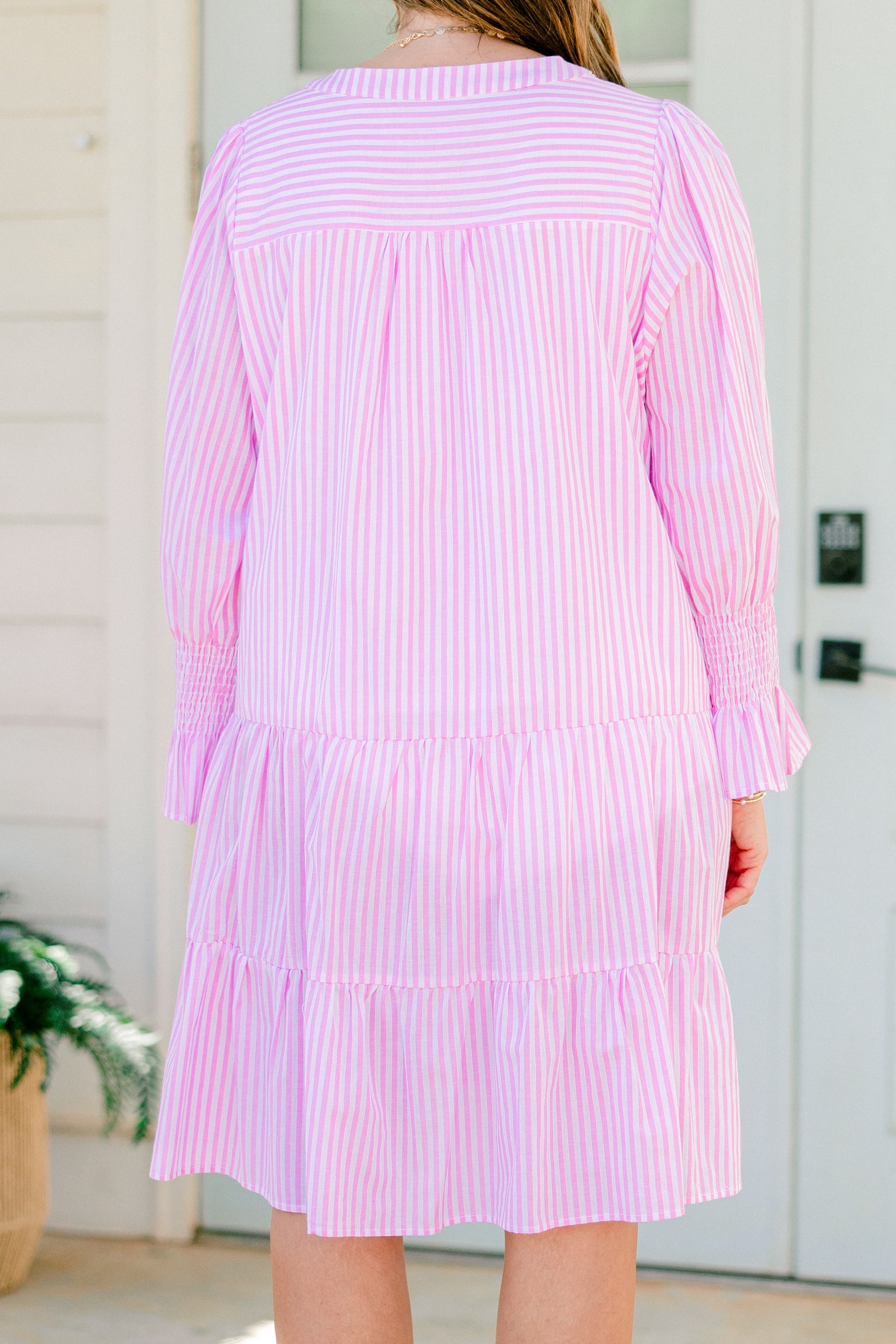 What You Know Dress, Pink Stripe