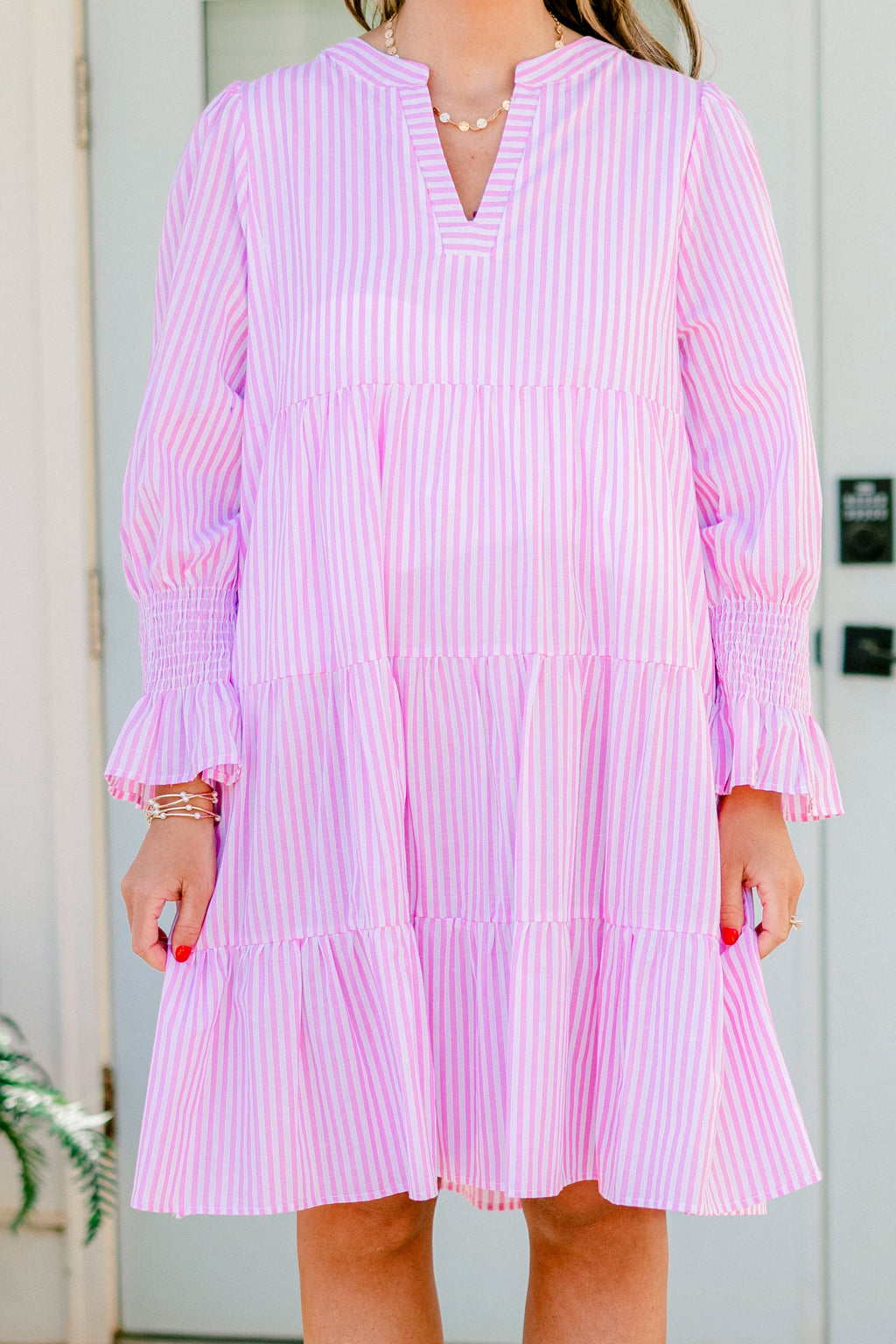 What You Know Dress, Pink Stripe