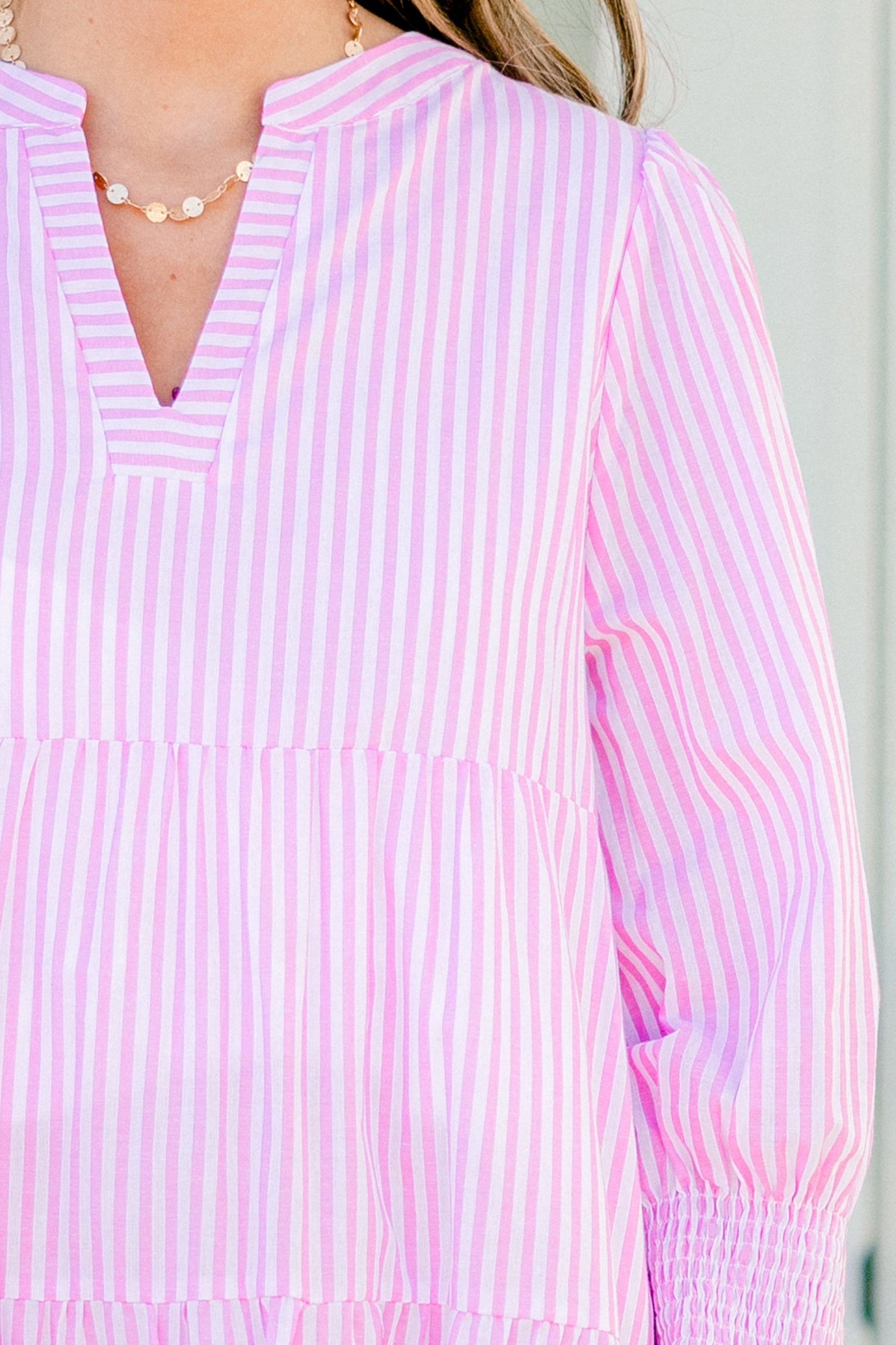 What You Know Dress, Pink Stripe