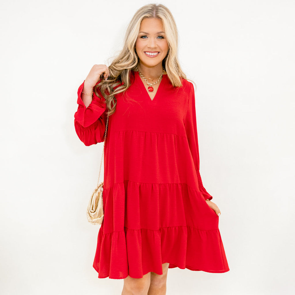 What You Know Dress, Red