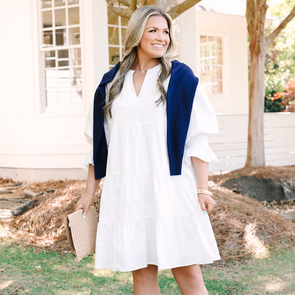 What You Know Dress, White