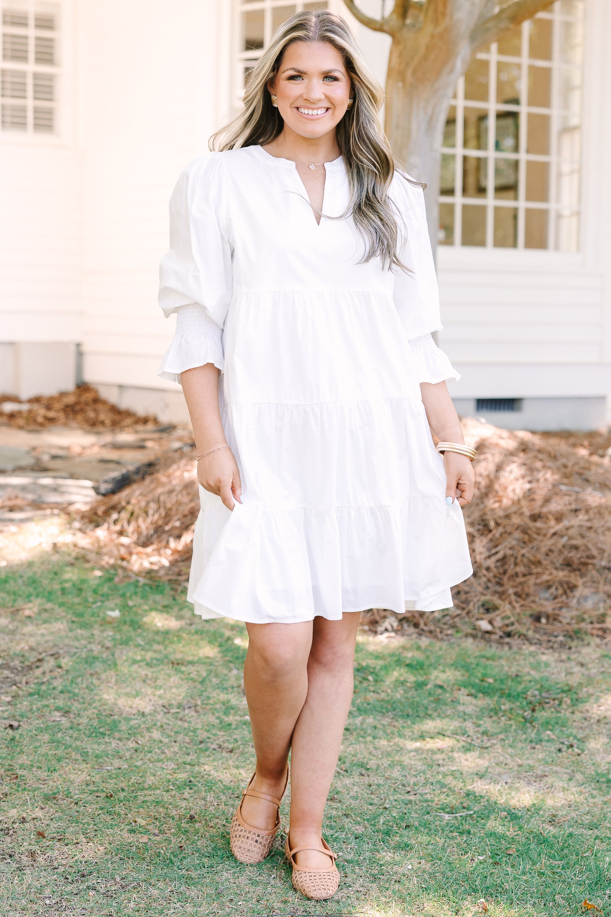 What You Know Dress, White