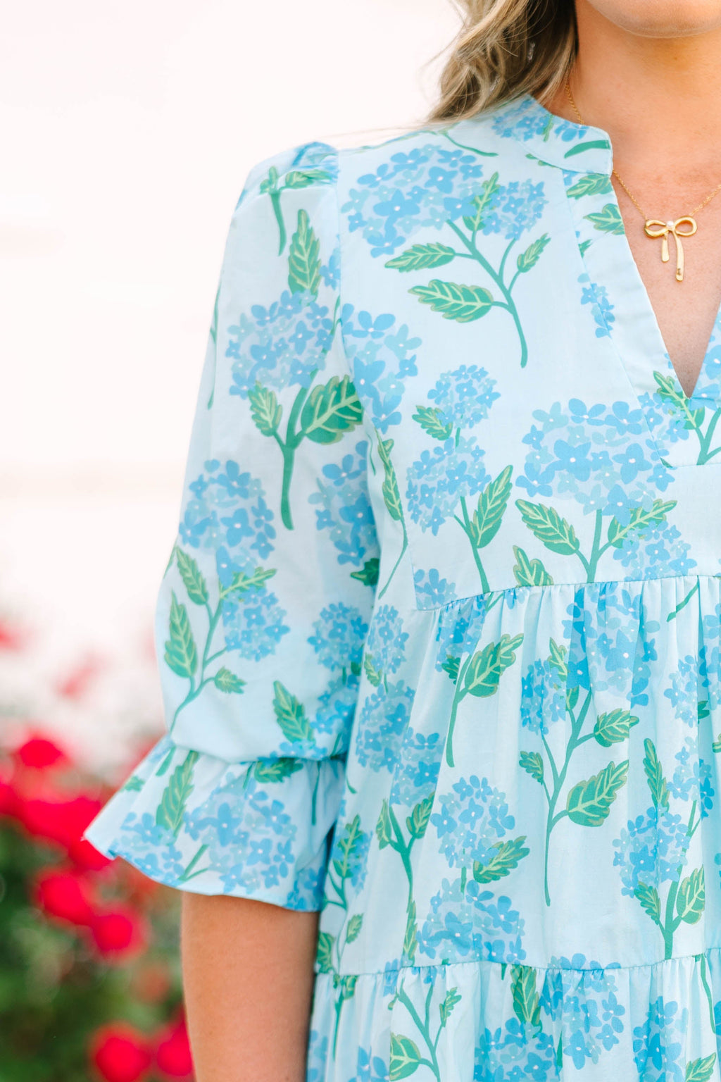 What You Know Dress, Blue Hydrangea