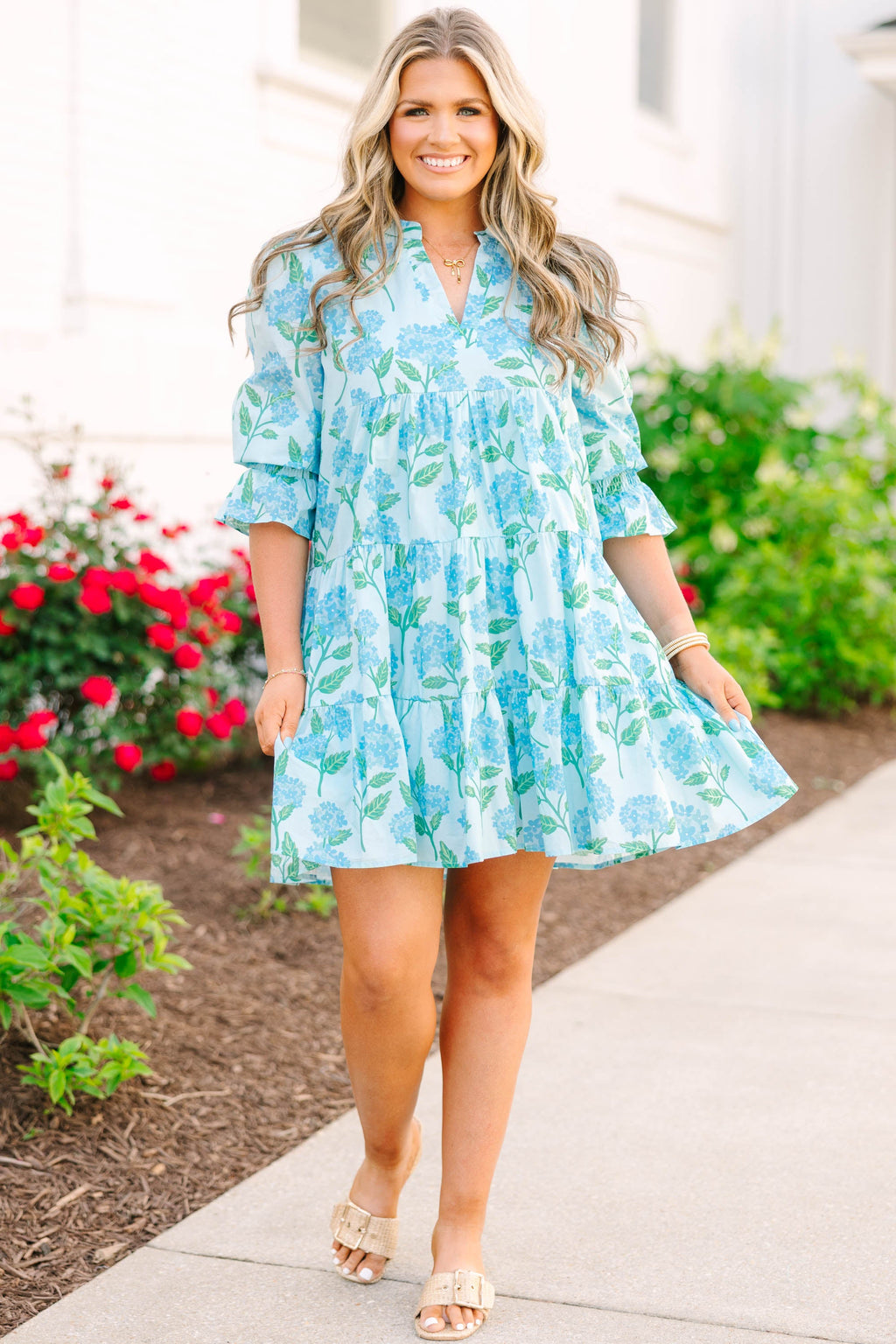 What You Know Dress, Blue Hydrangea