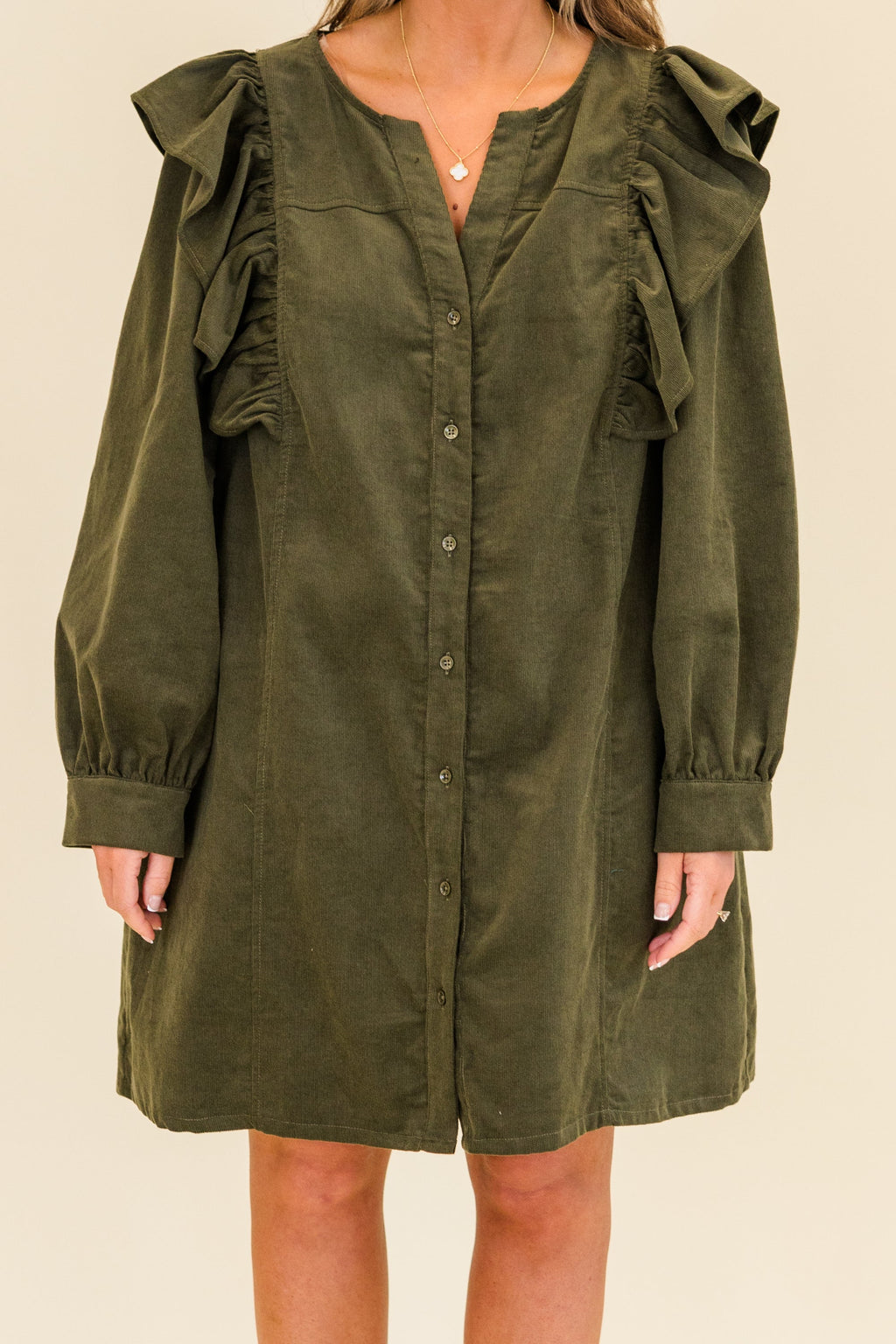 When The Night is Here Dress, Olive