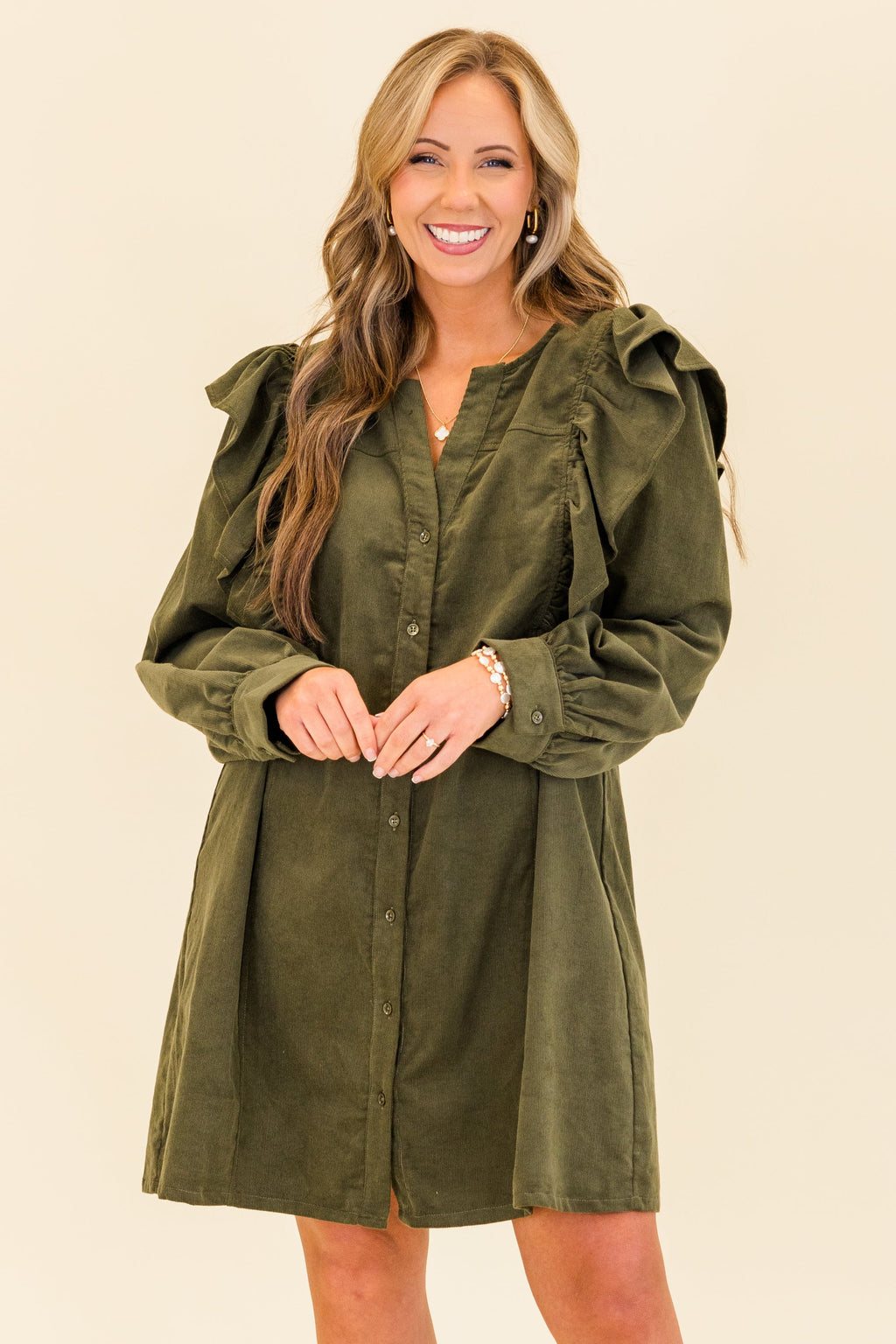 When The Night is Here Dress, Olive