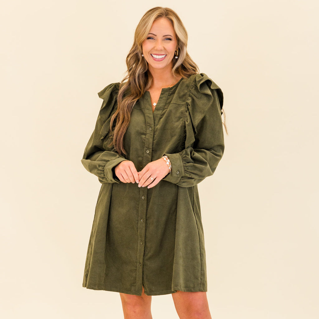 When The Night is Here Dress, Olive