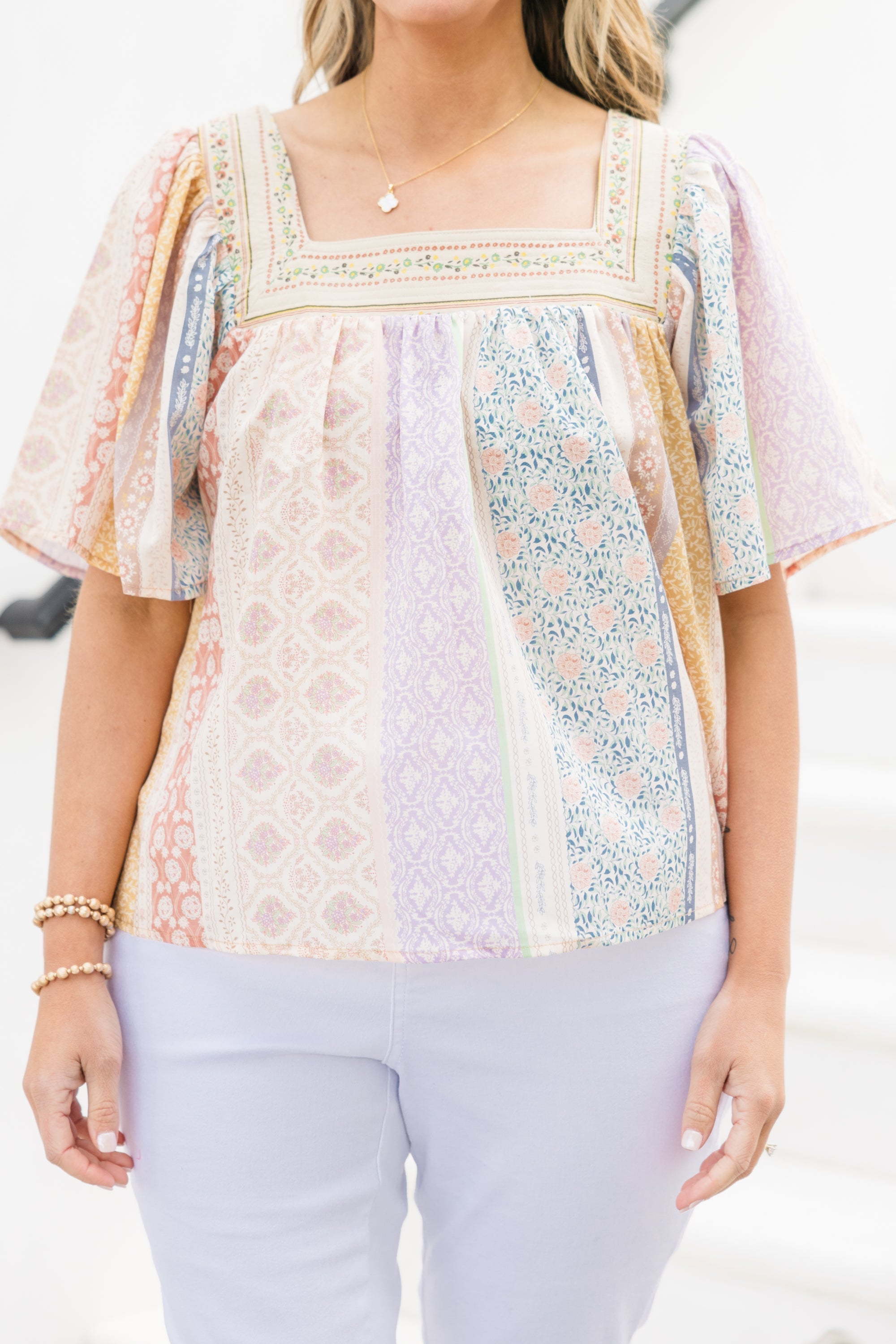Where Can We Go Top, Orange Tan Multi