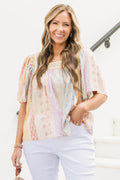 Where Can We Go Top, Orange Tan Multi
