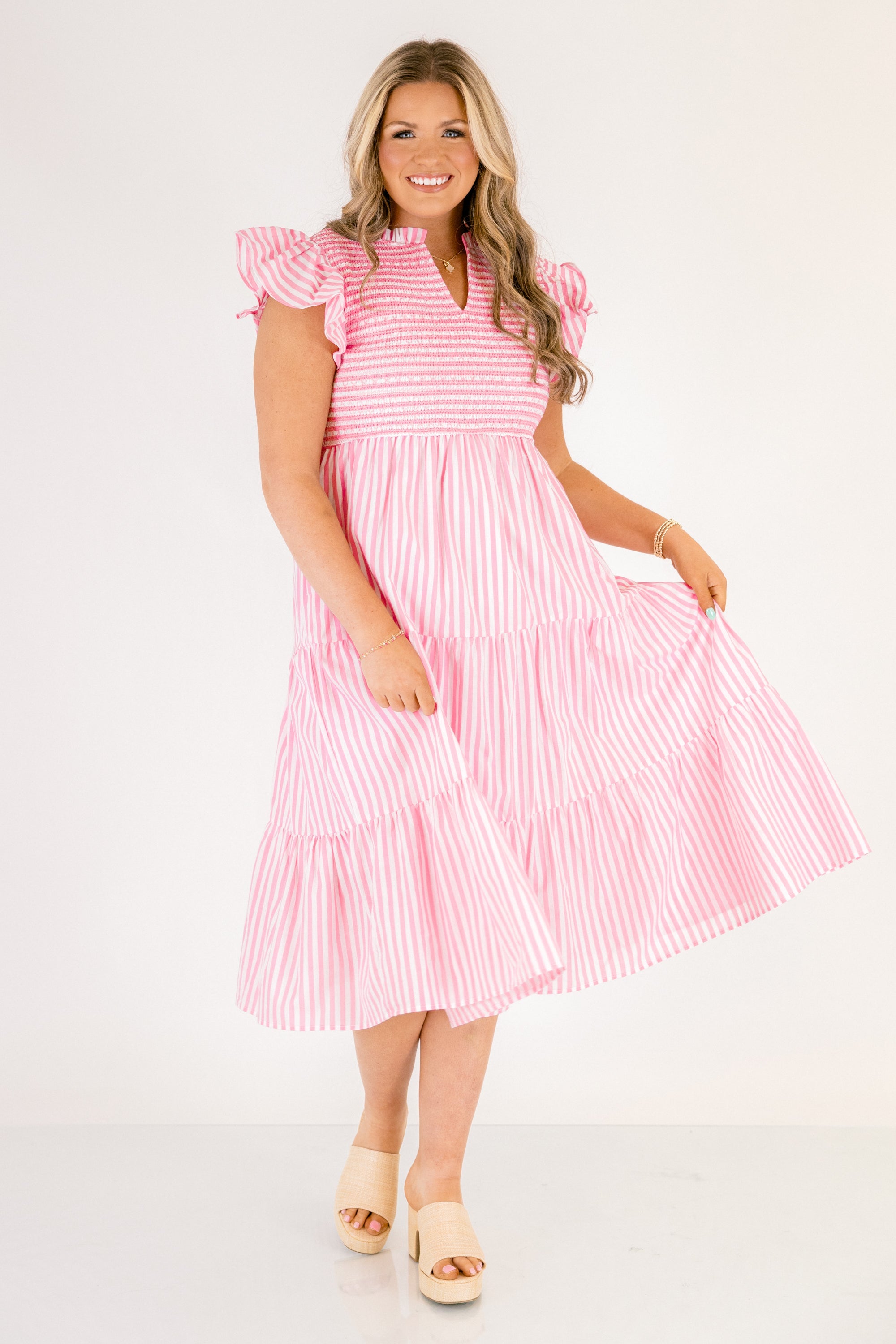Where Our Story Begins Dress, Pink Stripe