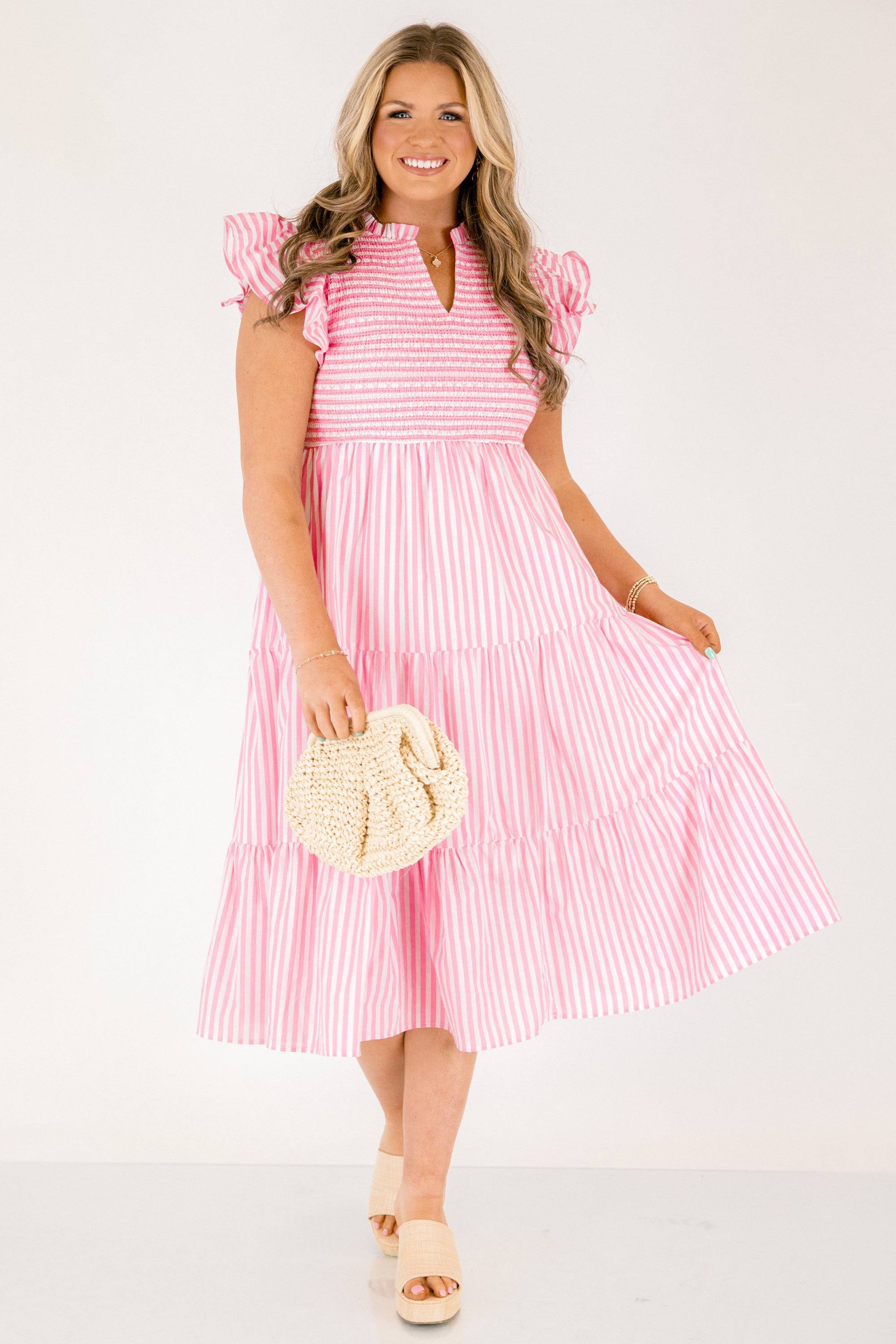 Where Our Story Begins Dress, Pink Stripe