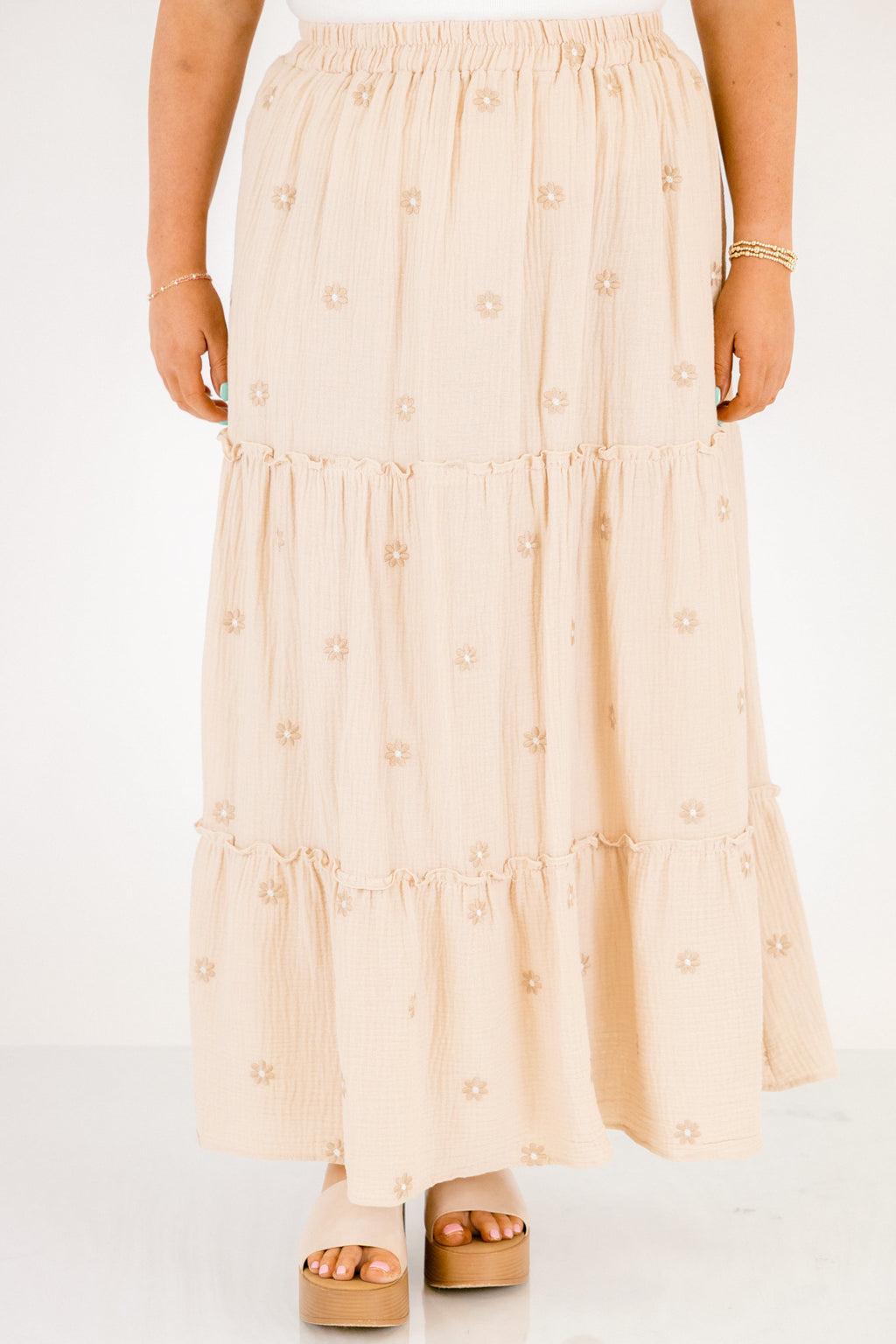 Whimsical Woman Maxi Skirt, Ivory