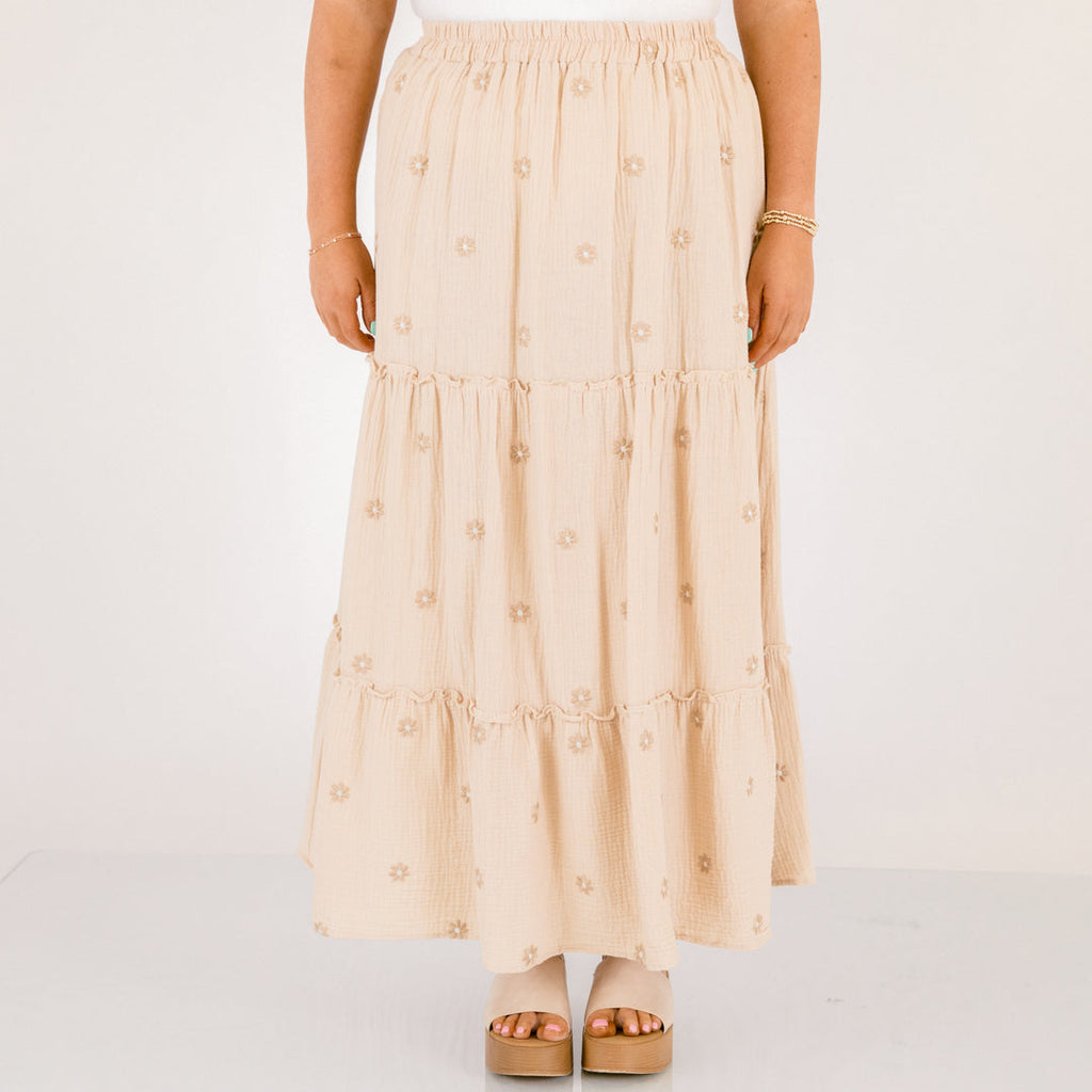Whimsical Woman Maxi Skirt, Ivory