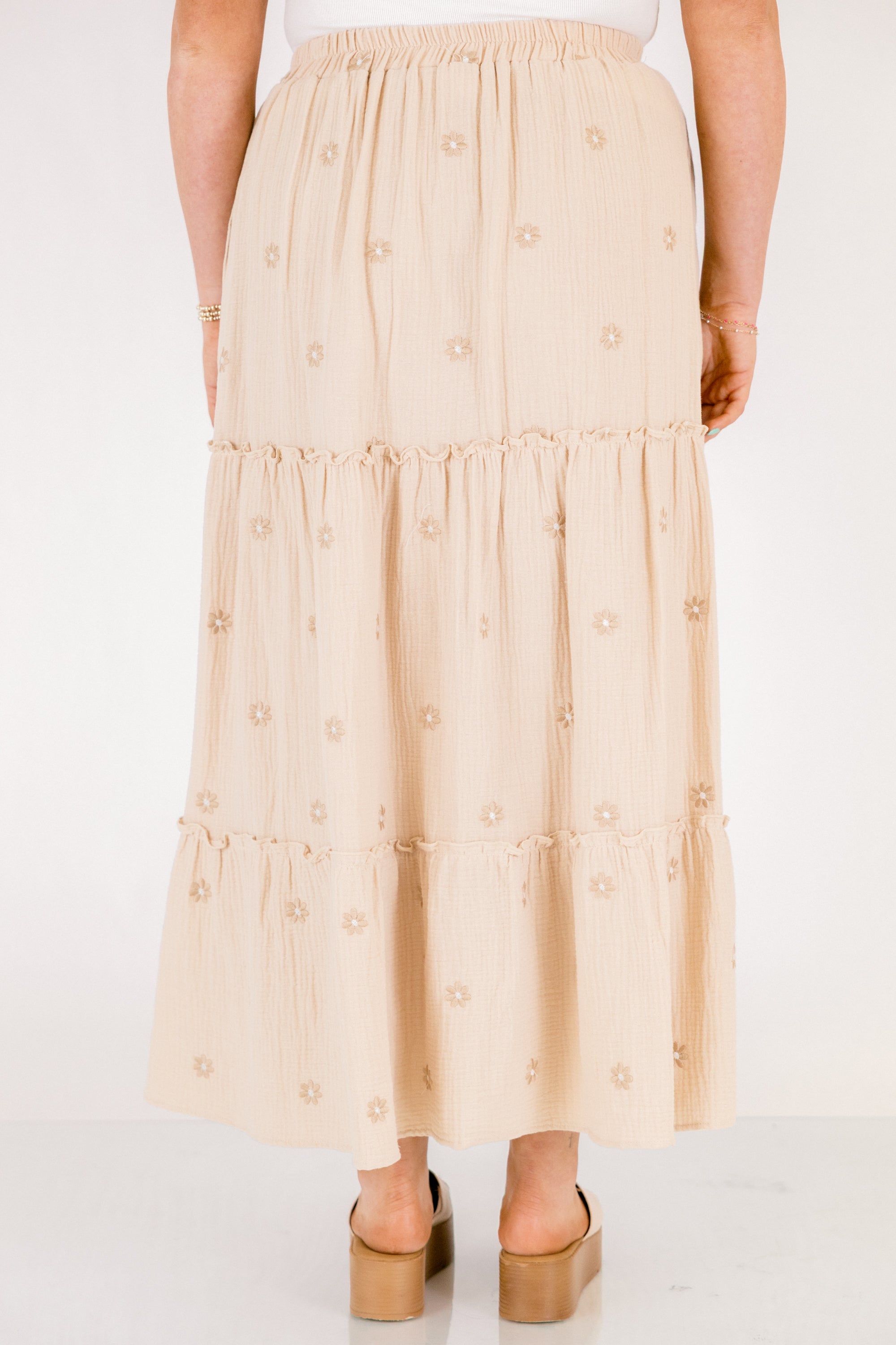 Whimsical Woman Maxi Skirt, Ivory