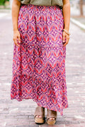 Whimsical Woman Maxi Skirt, Magenta