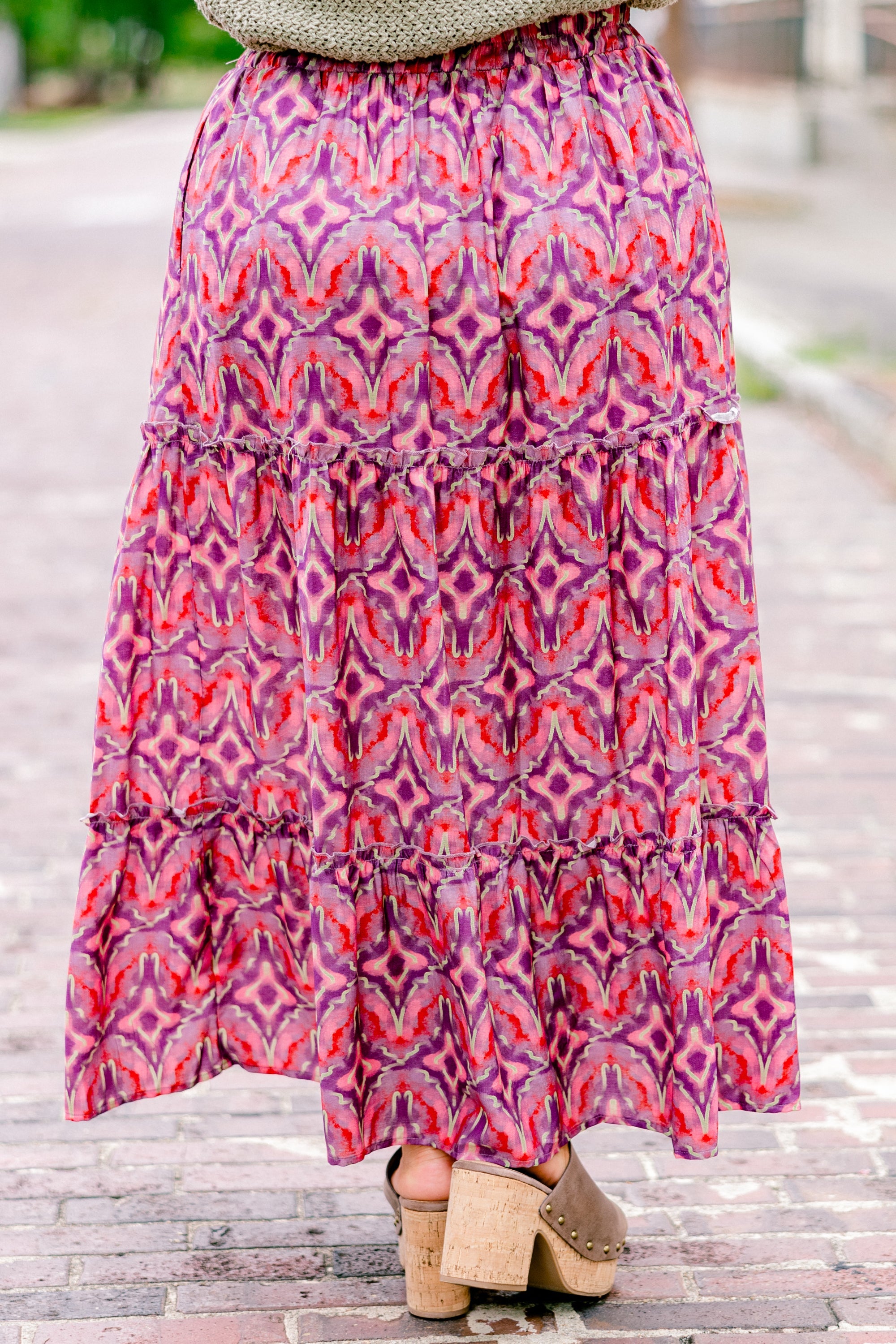 Whimsical Woman Maxi Skirt, Magenta