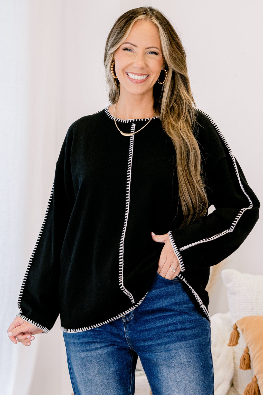 Whispered Comfort Sweater, Black