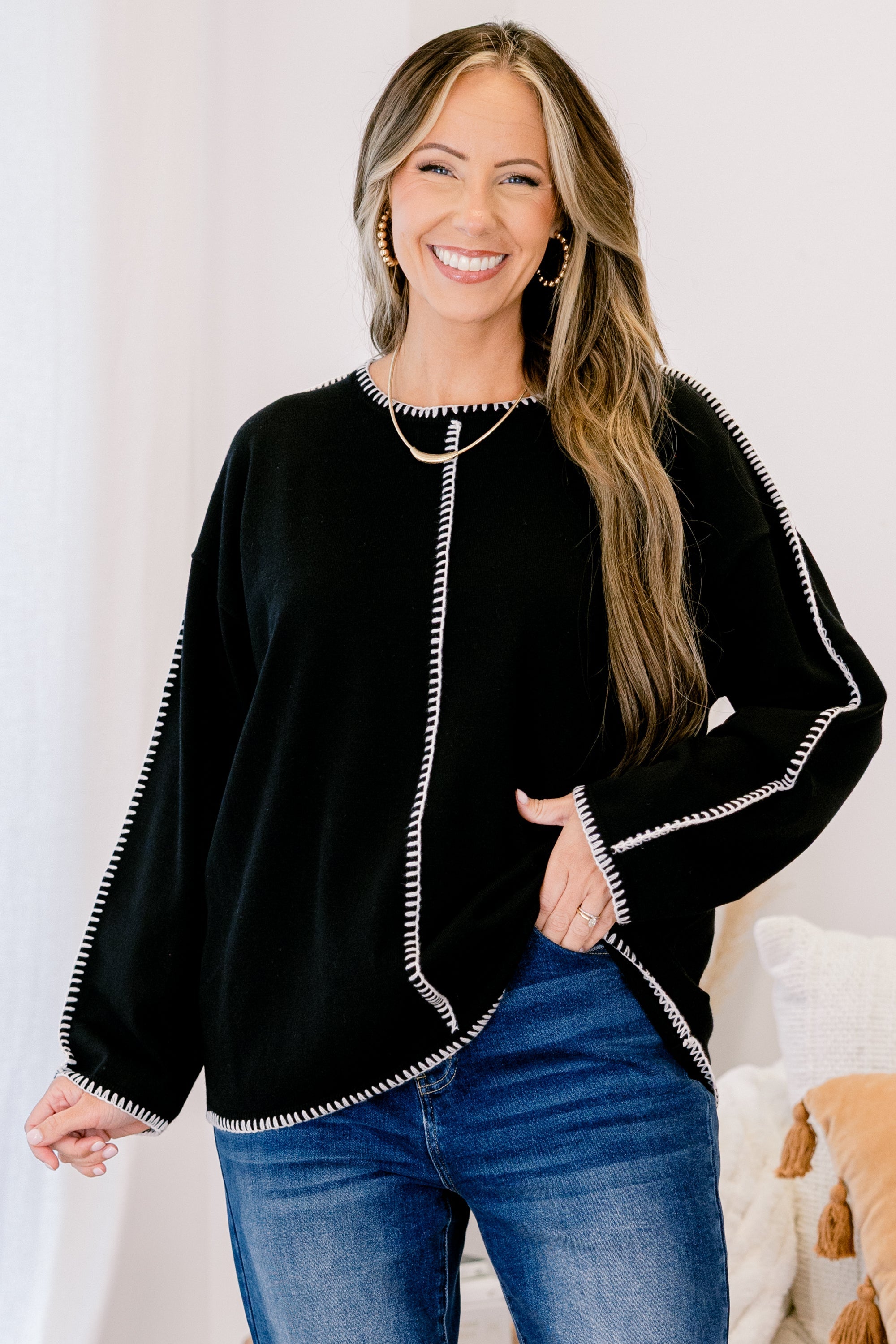 Whispered Comfort Sweater, Black