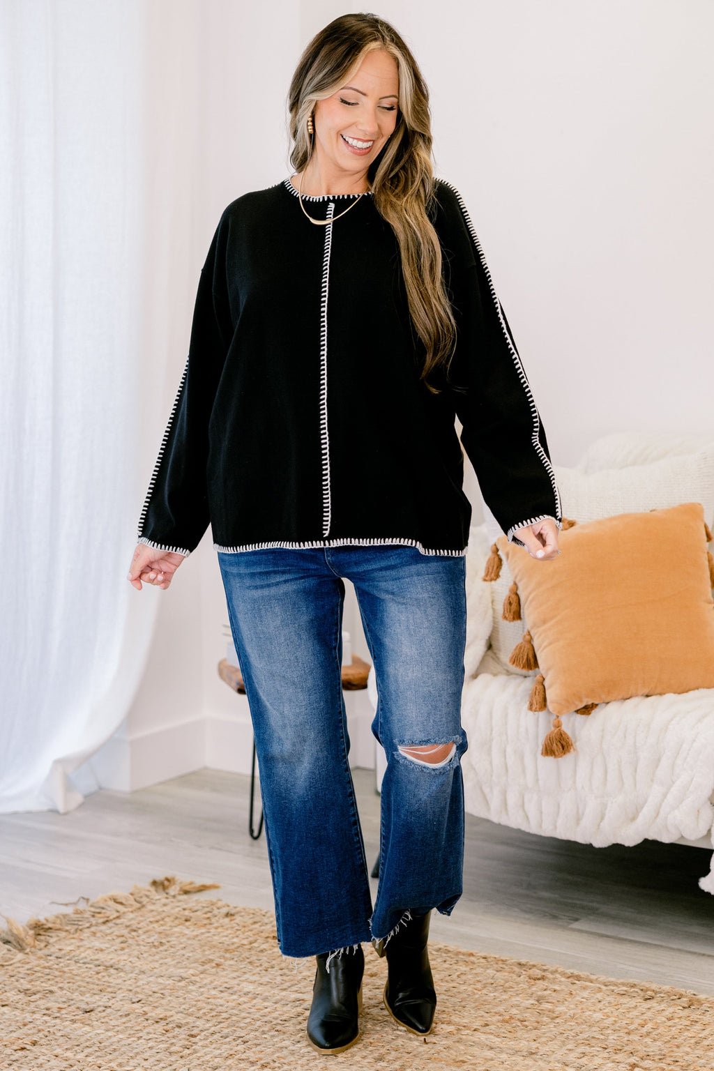 Whispered Comfort Sweater, Black