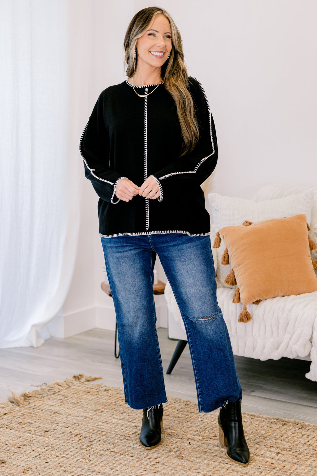 Whispered Comfort Sweater, Black