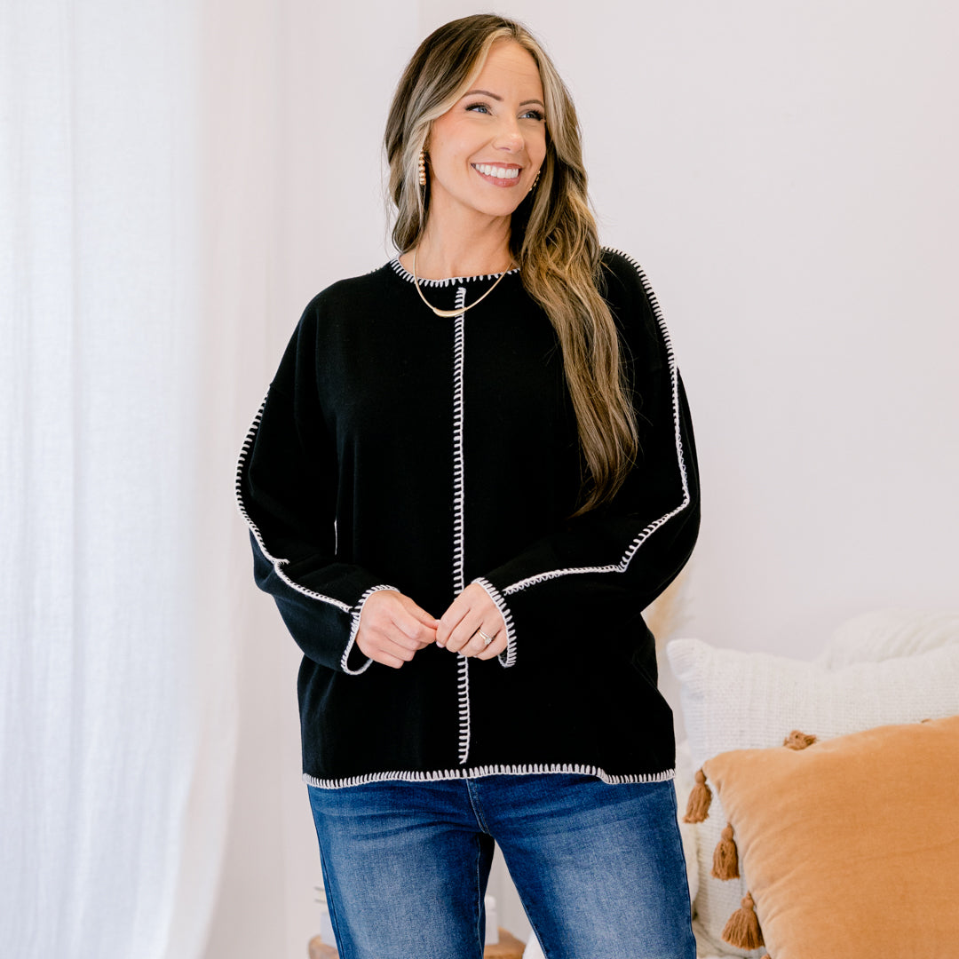 Whispered Comfort Sweater, Black