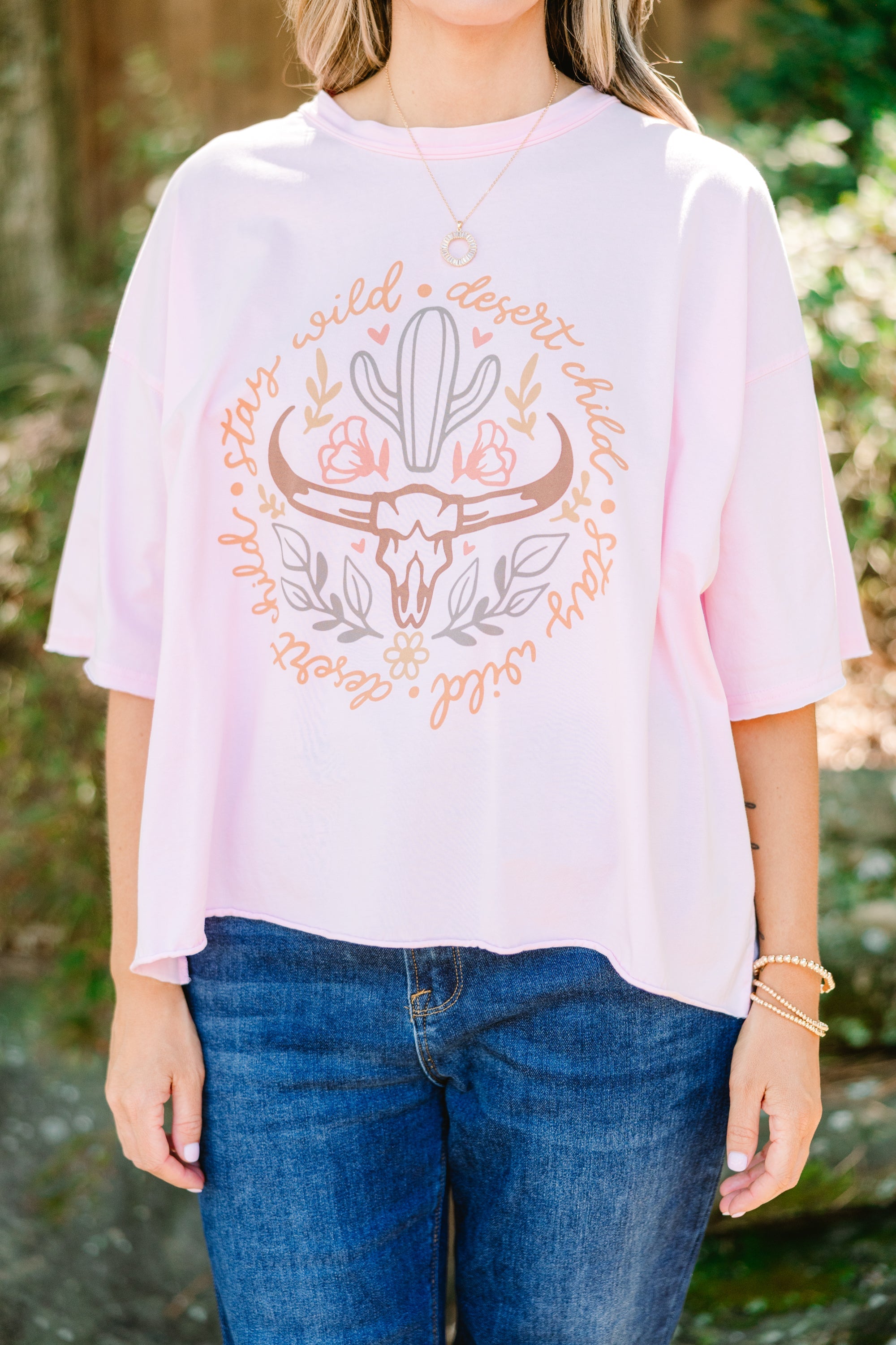 Wild Desert Child Vintage Wash Tee, Pink