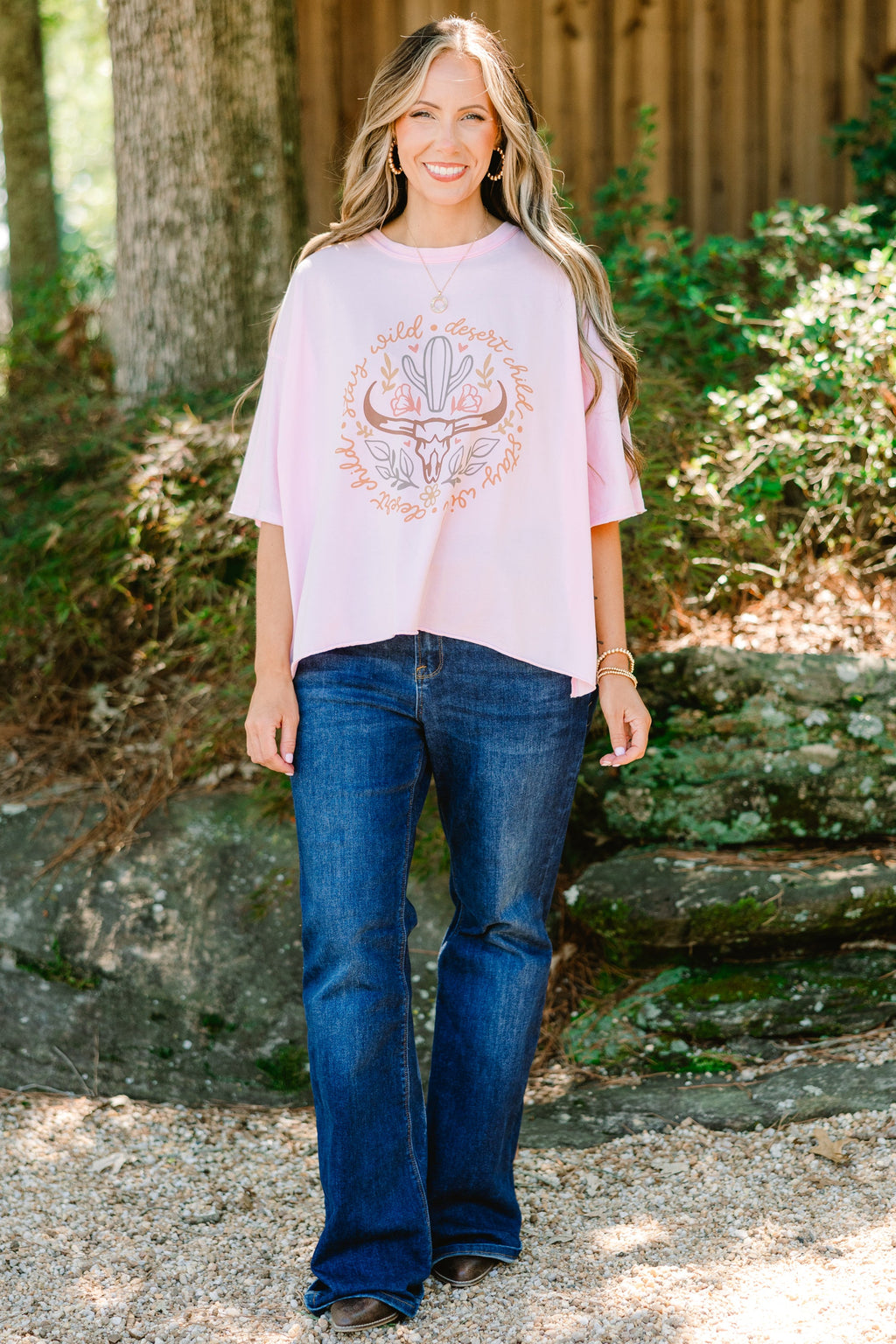 Wild Desert Child Vintage Wash Tee, Pink