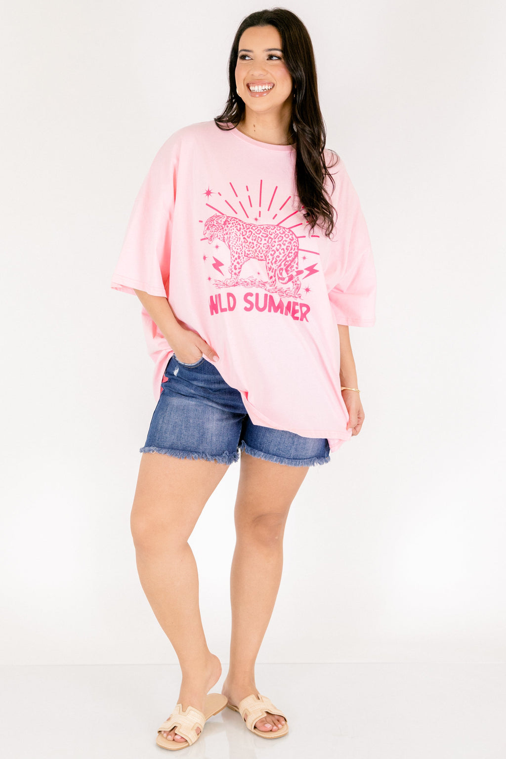 Wild Summer Boyfriend Tee, Dusty Pink